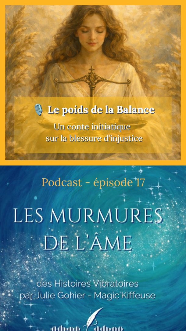 ⚖️ Et si ton besoin d’être juste t’empêchait d’être juste avec toi ?
On apprend à tenir.
À être droite.�
À faire “ce qu’il faut”.
À préserver l’équilibre familial.�
À ne pas déranger.�
À rester loyale.
Mais à force de choisir la justice extérieure,� on peut s’éloigner de sa propre justesse.
Dans cet extrait de l’épisode 17 des Murmures de l’Âme,� je parle de la blessure d’injustice.
Celle qui protège.�
Et celle qui enferme.
Celle qui nous tient debout.�
Et celle qui nous empêche parfois de nous choisir.
🎧 Épisode complet sur YouTube�
💛 Si ça résonne, tu sais quoi faire�
🌿 Et si tu es prête à sortir du rôle… reste par ici.
#LesMurmuresDeLÂme #BlessureDInjustice #Justesse #PKS #MagicKiffeuse Podcast