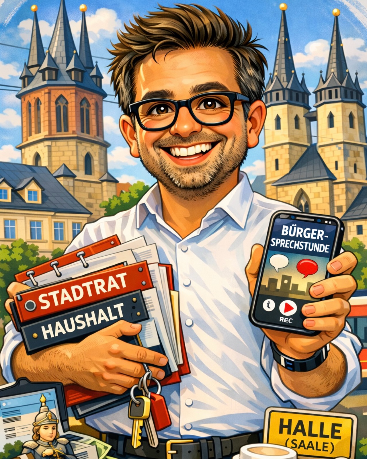 𝗚𝘂𝘁 𝗴𝗲𝘁𝗿𝗼𝗳𝗳𝗲𝗻?
Diese Karikaturen gehen gerade viral und ich konnte nicht widerstehen. Ich finde, ich bin ziemlich gut getroffen.
Nur eins ist abwegig: Aktenordner gibt es bei mir nicht. Der Stadtrat arbeitet schon seit 2014 digital, Papierstapel sind bei uns eher Nostalgie als Alltag.