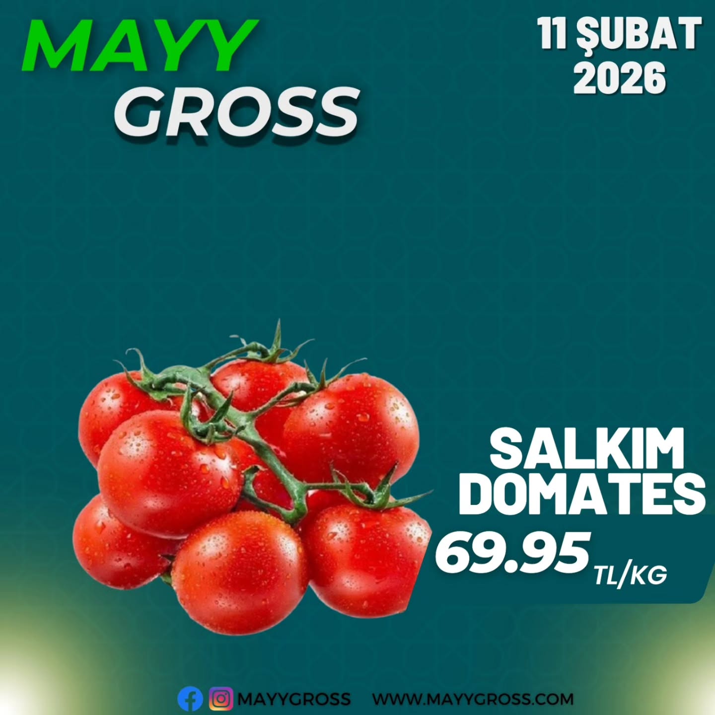 11 ŞUBAT 2026
Kalite ve uygun fiyat kampanyamızla sizleri bekliyoruz.
Tazeliğin ve avantajlı alışverişin adresi MAYY GROSS’a davetlisiniz.
#kırşehir #kaman #manav #mucur#takipçi