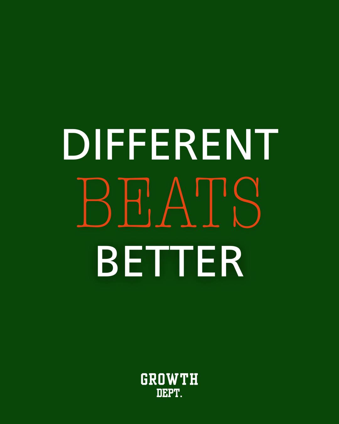 Difference sets the standard.