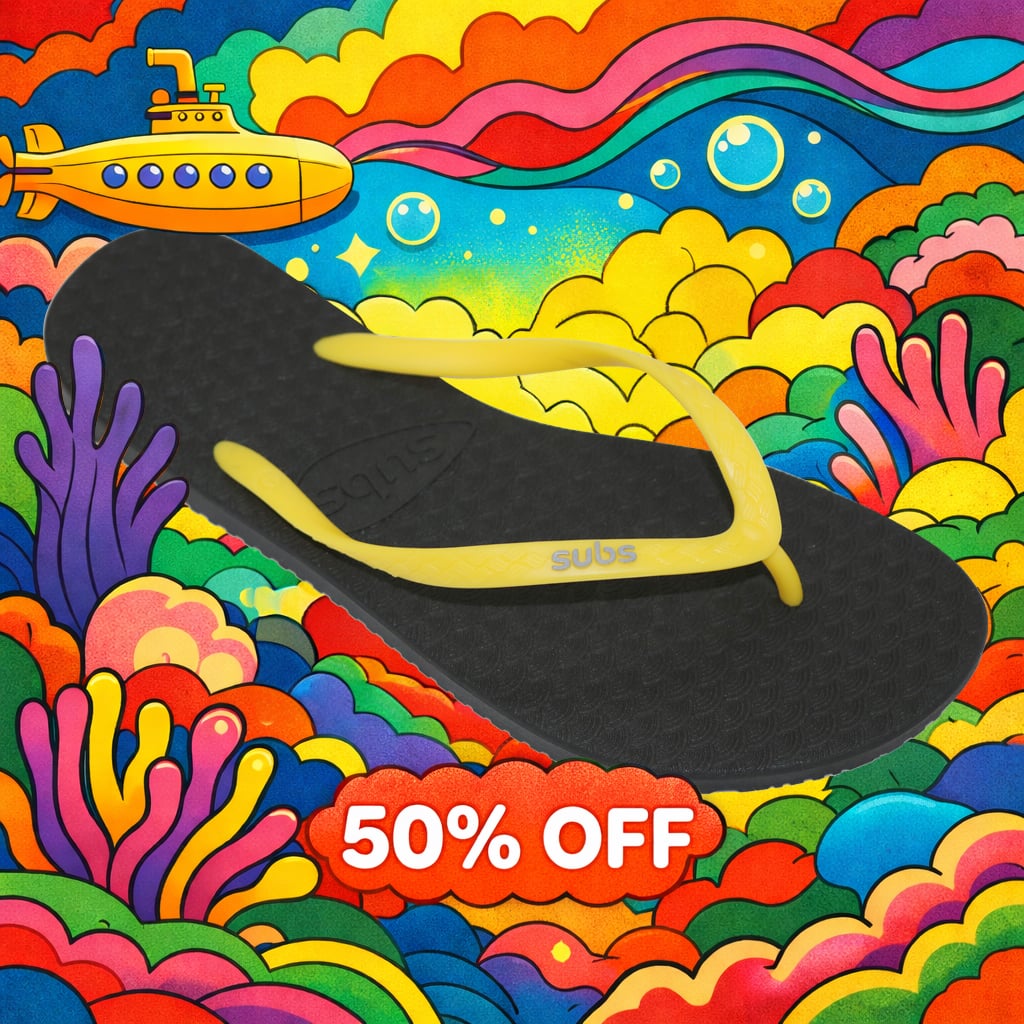50% OFF selected Subs 💛
Including the fan-favourite Yellow Sub. Limited sizes, limited pairs, once they’re gone, they’re gone.
#subs #subsfootwear #limitedstock #yellowsub #recycled #jandals #flipflops #gone #burgers