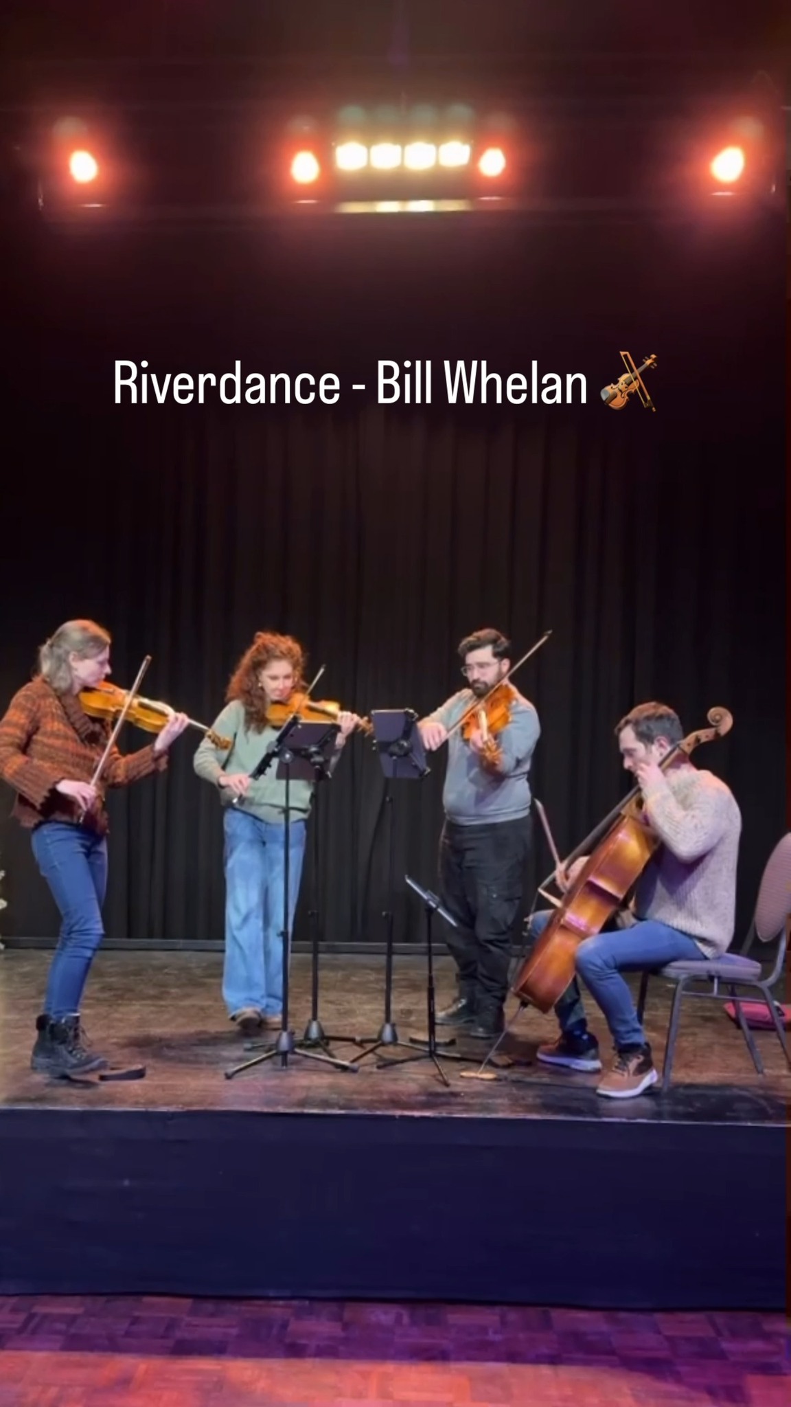 What happens when a string quartet takes on the iconic Riverdance theme?
A lot of adrenaline, foot-tapping energy, and a tiny bit of chaos… in the best way 😄🎻
We loved performing this music and it’s been exciting to shape it into our own version. Let us know if you’d like to once hear the full version!