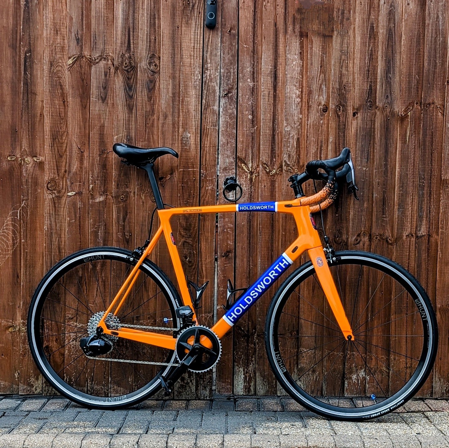 Holdsworth Super Professional, this is now the road bike. Force Etaps set up for climbing. Running in some Hunt all road wheel wrapped in Goodyear eagle sports. Nice and responsive without breaking the bank. #repairs #spokeshed #bikerepairs #roadracing #cycle #bikes