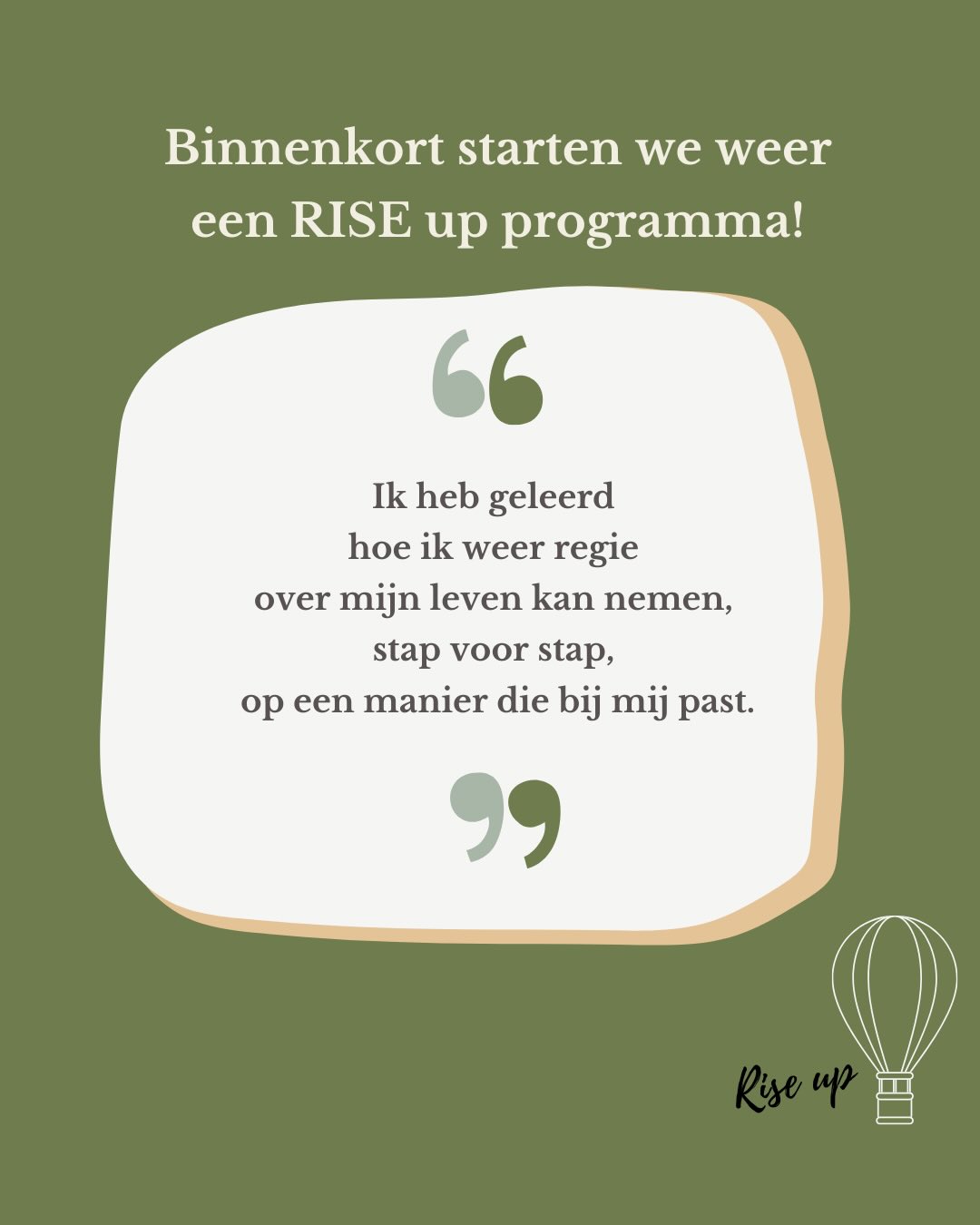 RISE up 🎈is een 12 weeks programma met daarin 6 online bijeenkomsten voor iedereen die te maken heeft gekregen met kanker en worstelt met het oppakken van het leven.
Op jouw manier, in jouw tempo ga je in een kleine groep met lotgenoten aan de slag. Met herkenning, begeleiding en ruimte voor jouw verhaal, bouw je aan jouw levenskoers voor een ‘ik 2.0’. Een persoon die met vertrouwen en minder angst een duidelijke koers volgt.
De volgende training start op 20 maart.
Meer weten? Lees alles via de link in bio!
#herstelnakanker