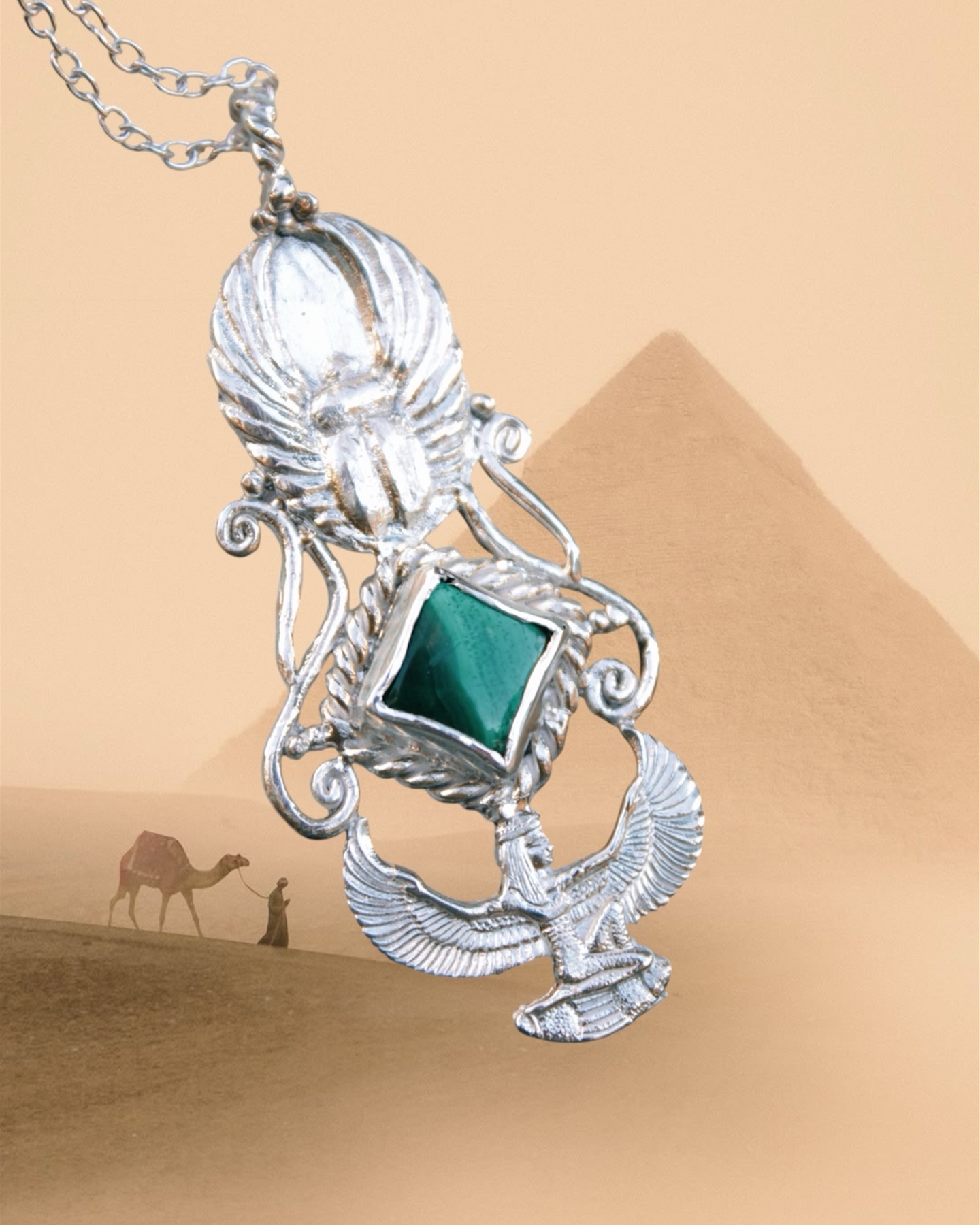 Within every shadow you fear, there is a message asking to be understood.
When you listen instead of fighting, the mind heals and the soul grows.
Psychological truth often hides in poetry: what we reject within ourselves gains power, but what we embrace transforms.
Growth begins the moment awareness replaces resistance.
Embrace the truth, embrace every obstacle we encounter, embrace our human vulnerability with love, build our path with the confidence of knowing we are guided by our higher self, and above all, trust in love. Always 🩷
Pendant of Isis and Khepri with malachite stone, holding and supporting our transformation and love.💫
#ancientjewelry#ancientegypt #jewelry#jewels#handmadejewelry