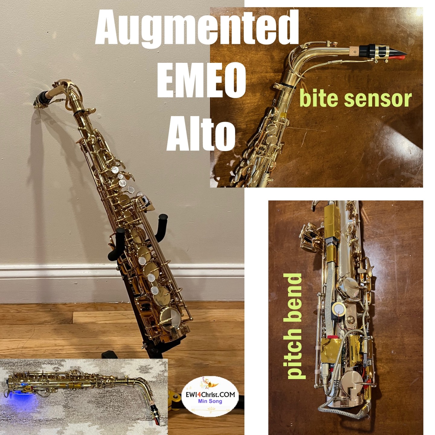 I finalized my augmented EMEO - The project settled down by following the alto saxophone configuration. I feel the most comfortable playing it in this setup. I added a bite sensor and pitch bend button, connected via Bluetooth midi. EMEO is a great instrument - only thing I don't like is its limited octave range (2.5 octaves) - the same range as real saxophones. I may consider attaching the bell from a used alto saxophone for complete appearance of real saxophone.
#emeomusic #ewi #windcontroller