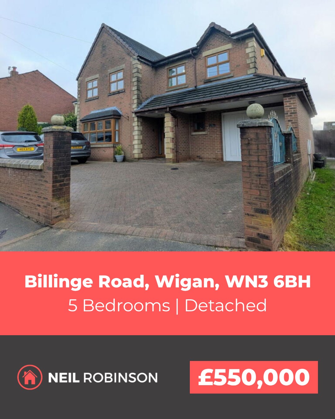 ✨ Featured Property For Sale ✨
📍 Billinge Road, Wigan, WN3 6BH
🏠 5 Bedroom, Detached. Offers Over £550,000
This impressive five-bedroom property occupies a highly sought-after position on Billinge Road, offering an ideal home for a growing family.
◾ Five spacious bedrooms, two with en-suites
◾ Large lounge with bay window and fireplace
◾ Modern kitchen/dining area with central island
◾ Additional reception room
◾ Ground-floor WC
◾ Family bathroom with bath and walk-in shower
◾ Integral garage
◾ Off-road parking for multiple vehicles
◾ Landscaped rear garden with lawn
◾ Close to schools, train station, and motorway links
For more information please visit our website or contact us via:
📍 | Orrell Office
📞 | 01695 355120
🌎 | www.neilrobinson.co.uk
🖥 | https://rightmove.co.uk/properties/170128547#/?channel=RES_BUY