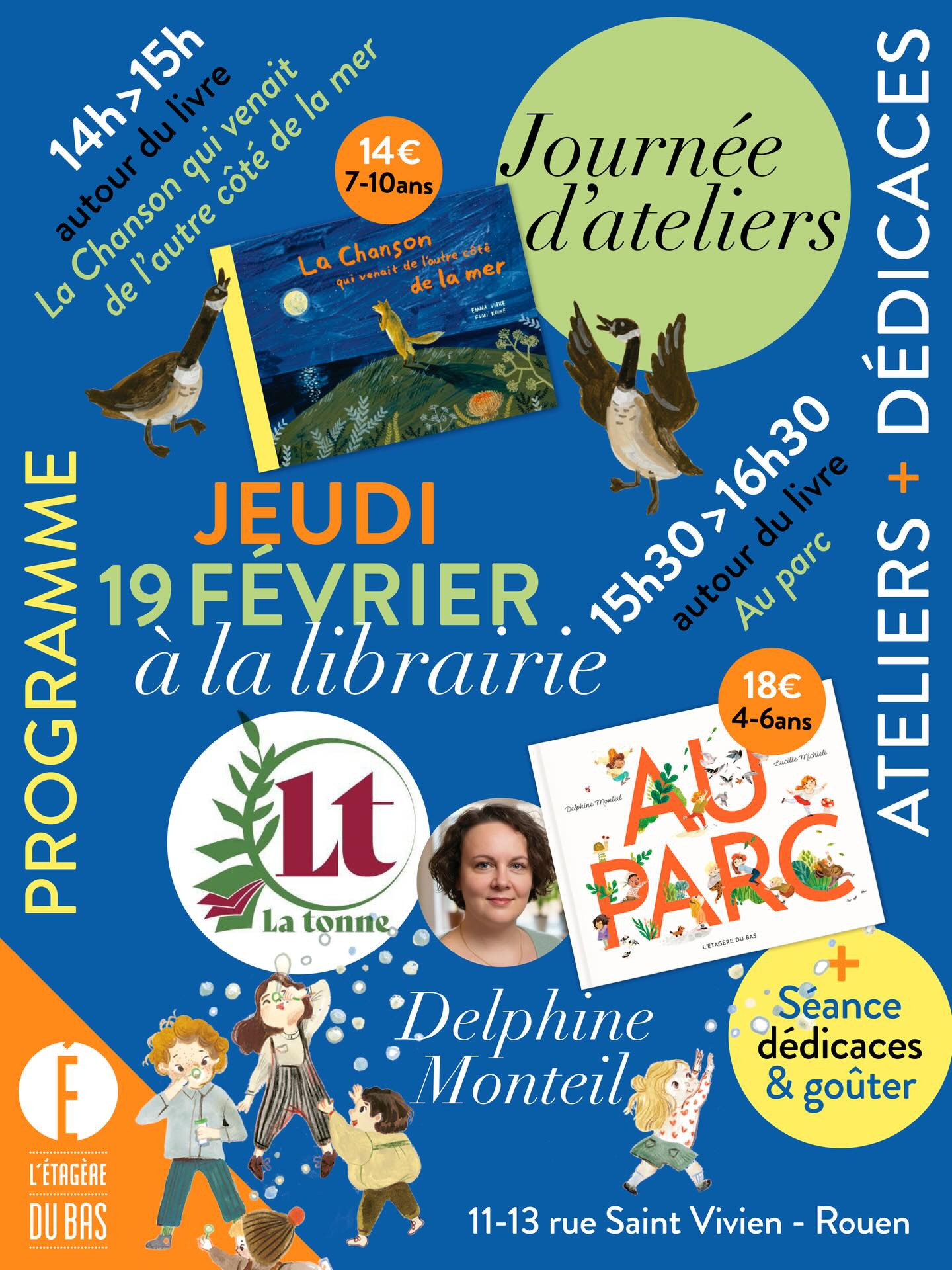 Deuxieme rendez-vous des vacances: deux ateliers à la @la_tonne_librairie_cafe le jeudi 19 février. Les inscriptions sont à faire auprès de la librairie.
Pour les grands enfants, de 7 à 10 ans, il y aura une lecture et une activité créative autour de l’immigration (à hauteur d’enfant). Et pour les plus petits, de 4 à 6 ans, une lecture aussi et un atelier pour faire son parc idéal.
À partir de 16h30, un goûter et un séance de dédicaces autour de l’album « Au parc » auront lieu. Nous vous attendons nombreux !
#letageredubas #librairielatonne #albumjeunesse #atelierspourenfants #rouen