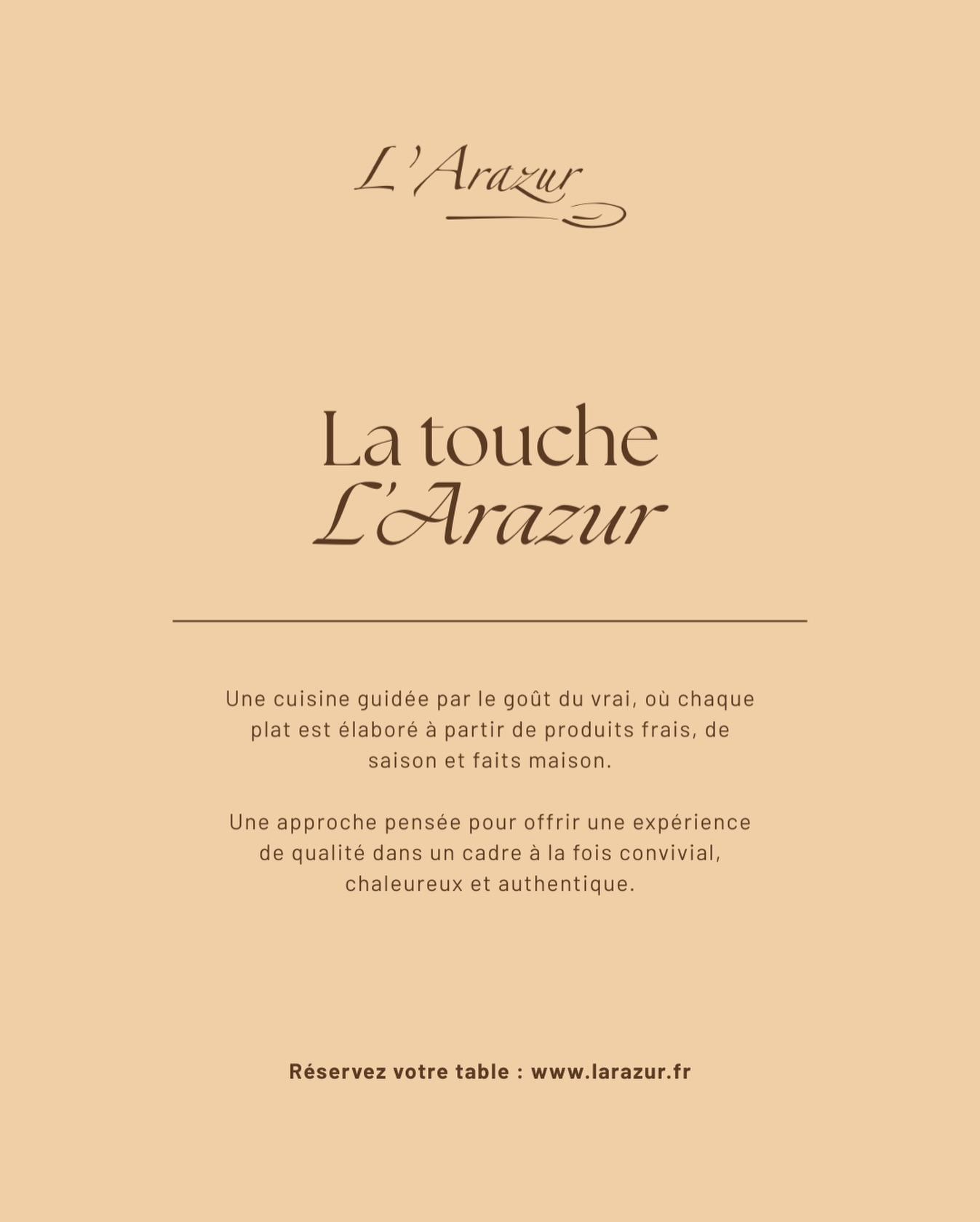 Chez L’Arazur, la gastronomie se vit dans la simplicité du partage, autour d’une cuisine sincère et d’une ambiance chaleureuse ✨
‣ Réservez votre table sur www.larazur.fr