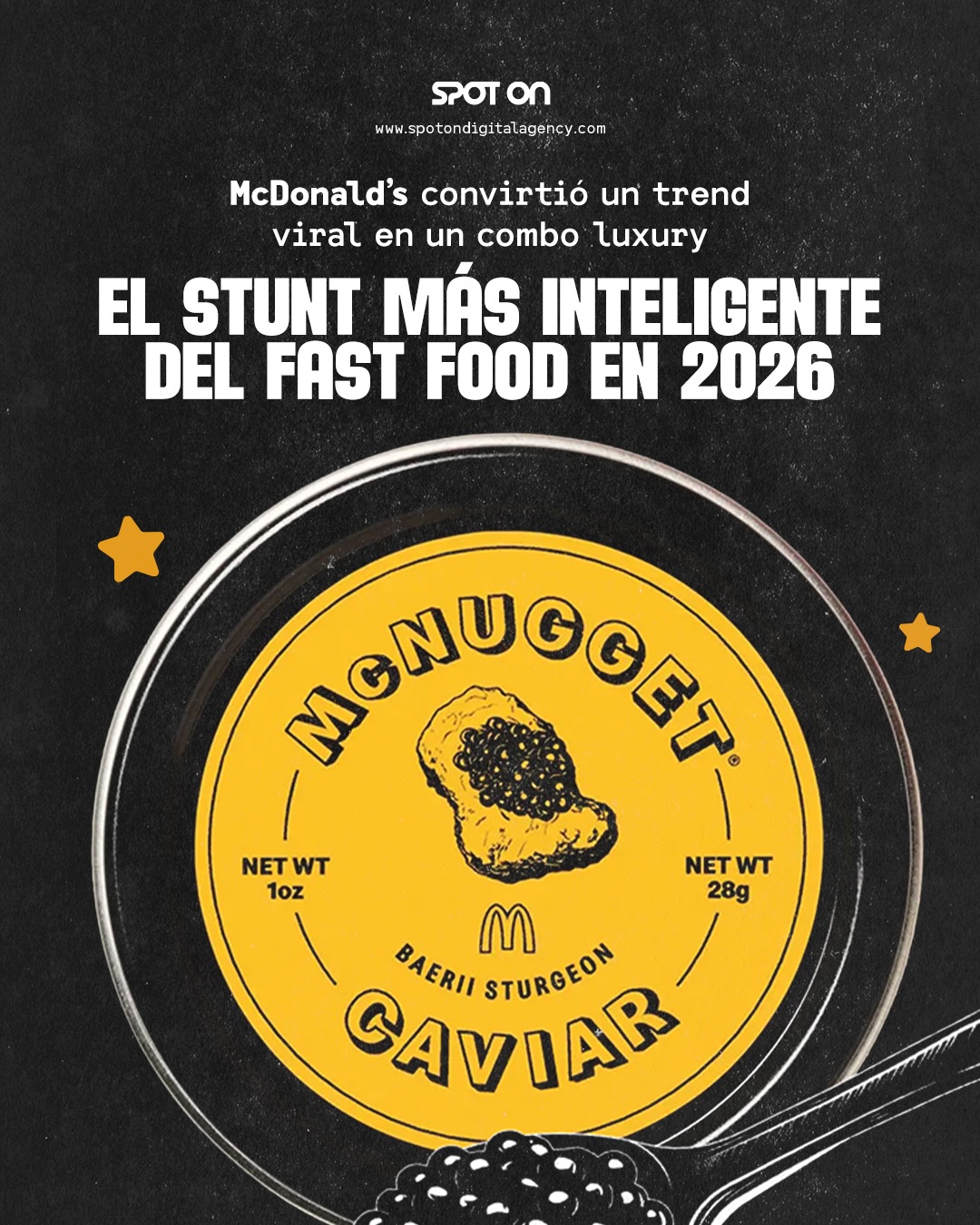 De trend viral a combo luxury😌
Todo empezó en TikTok: crema fresca + caviar encima de McNuggets.
McDonald’s se sumó y lanzó un Valentine’s drop online con caviar premium en una edición limitada y el resultado fue: SOLD OUT😮
No crearon la tendencia.
La legitimaron.
Eso es marketing moderno: escuchar cultura digital y convertirla en producto antes de que muera.
¿Ya lo probaste o te atreverías a probarlo? 🍟