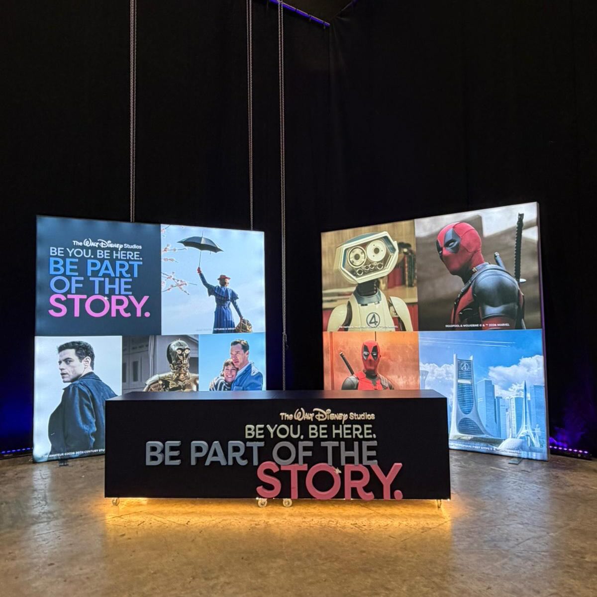 Back again at this year’s Futures Festival at Pinewood Studios 🎬
Europe’s biggest free careers event for anyone looking to start a career in the Film & TV industry.
We set up Disney’s booth with refurbished freestanding light boxes, fresh fabrics, plus their counter and 3D lettering, all refreshed, reworked, and ready to go again.
A little bit of magic from our team, back in action at the end of January.
#FuturesFestival #PinewoodStudios #FilmAndTVCareers #CreativeBuild #behindthescenes