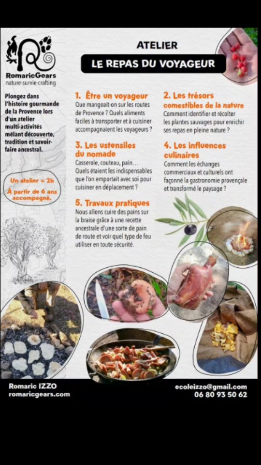 Atelier "Repas du voyageur" les mercredis 11, 18, 25 février et mercredi 4 Mars, 14h à l'écomusée départemental des 4 frères, @ed4freres, au Beausset. Gratuit sur réservation au 04 83 95 18 5
#survival #adventure #outdooradventure #food #history