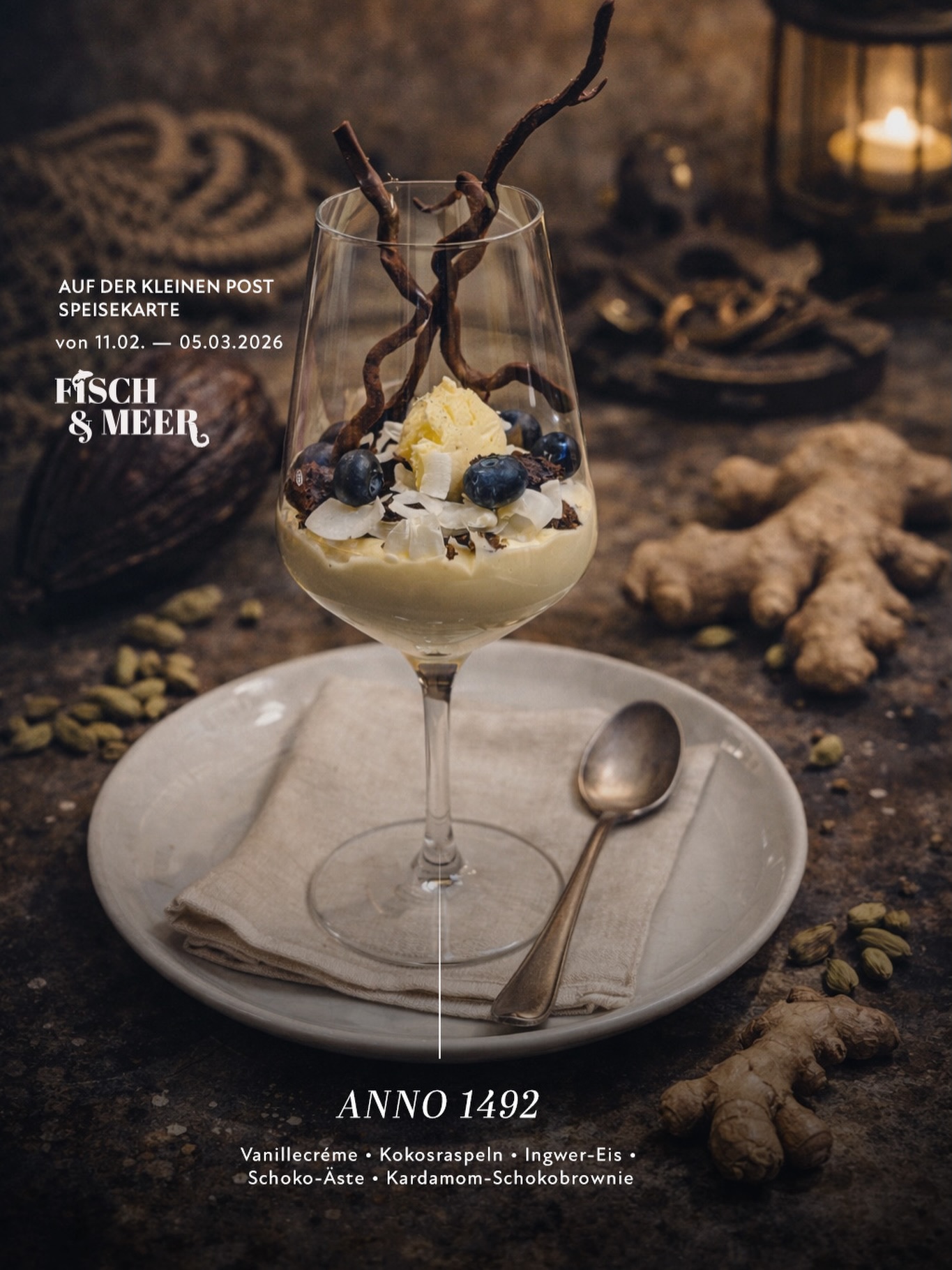 Endlich ist er wieder da: unser Klassiker „Anno 1492“. ✨🍨
Viele haben danach gefragt – jetzt steht er wieder auf der Karte und macht genau das, was ein Dessert tun soll: glücklich. 😍
Der Name kommt nicht von ungefähr: „Anno 1492“ spielt mit Zutaten, die man mit den Entdeckungsreisen rund um Kolumbus verbindet – Aromen, die damals „neu“ waren und heute einfach zeitlos gut schmecken. Ein kleiner kulinarischer Zeitsprung, süß serviert. 🌍❤️