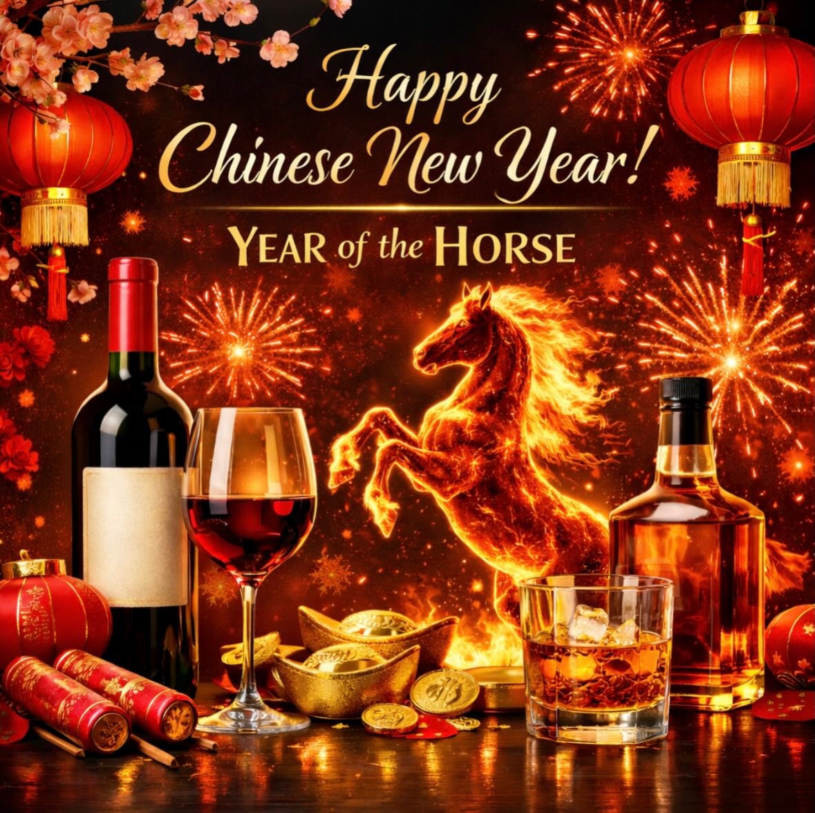 As we welcome the Lunar New Year, we would like to extend our warmest wishes to everyone celebrating around the world — and especially to our valued Chinese clients and partners.
May the Year of the Horse bring you strength, prosperity, success, and good fortune in all that you do.
Thank you for your continued trust and support. We look forward to raising a glass together in the year ahead.
Happy New Year!
新年快乐 (Xīn Nián Kuài Lè) 🧧🥂
#chinesenewyear #lunarnewyear #yearofthehorse #prosperity #WineAndWhisky