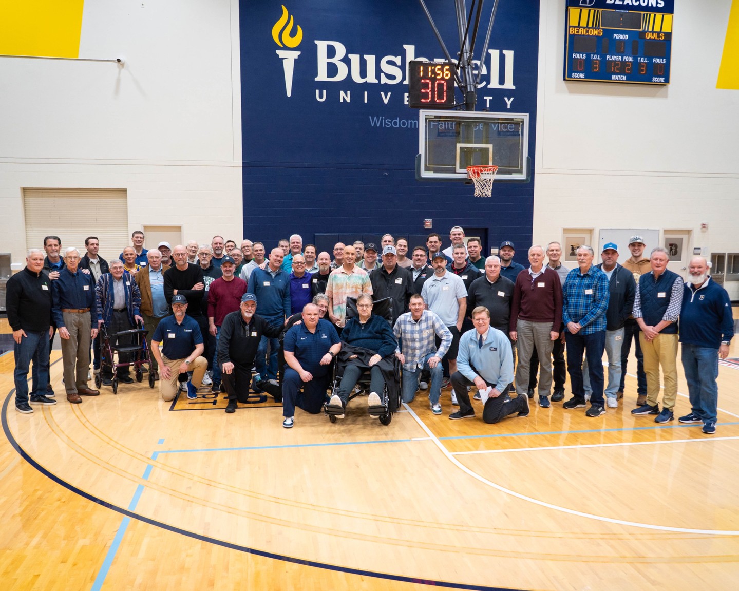 An unforgettable Alumni Night at the Morse Center! 🏀
We were grateful to be joined by so many alumni, families, and friends as we honored former men’s basketball coach Dave Lipp with the reaffirmation and dedication of the court in recognition of his incredible legacy.
Seeing so many reconnections made this a night we won’t forget. Thank you to all who joined us!