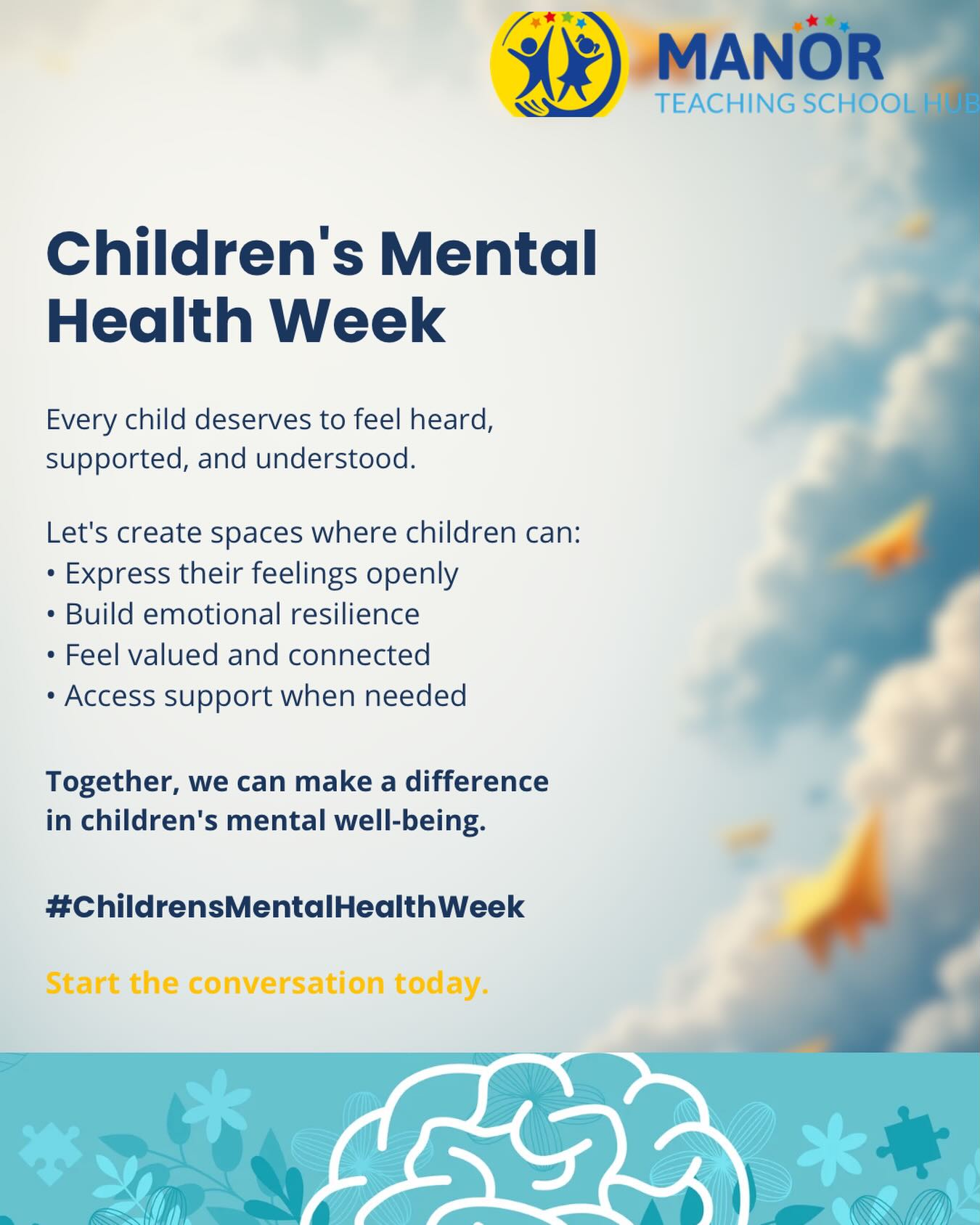 This week is Children’s Mental Health Week, we are celebrating the vital role education plays in supporting children’s wellbeing 💛
By creating safe, nurturing classrooms, we help children feel heard, valued and ready to learn because mental health matters every day.
#childrenmentalhealthweek #mentalhealthmatters
@manormultiacademytrust @ambition.inst