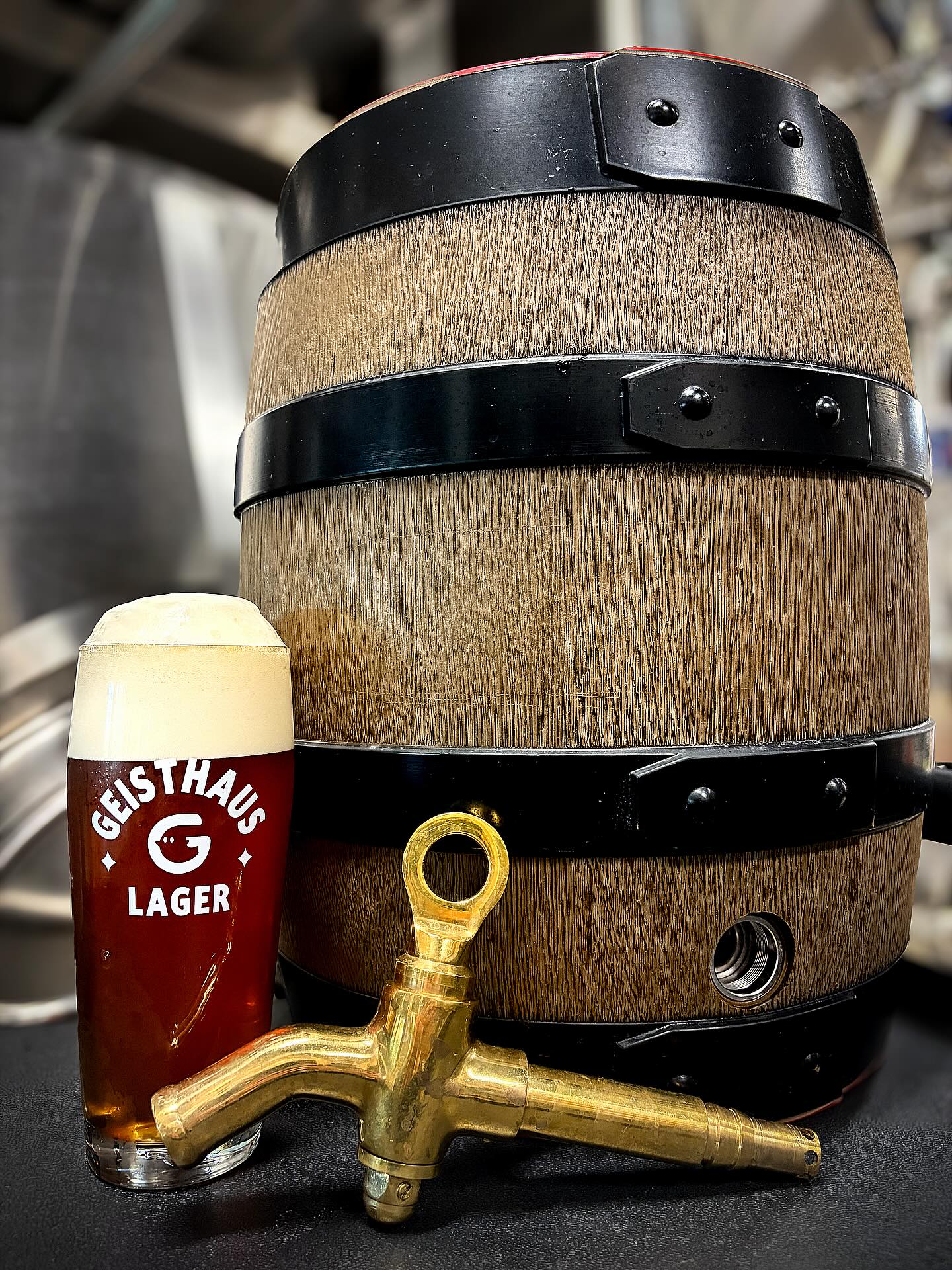 Our final special release for our Anniversary party is of course coming to you straight from the cellar. Our Märzen has been patiently lagering in our horizontal tanks all month and we’ll be packaging some into just ONE 20-liter faß and served via gravity once it’s tapped at 2pm tomorrow.
We usually have pale kellerbiers in our gravity kegs, but this one was tasting too good and we couldn’t pass up this opportunity to show you what the OG amber kellerbiers are all about!