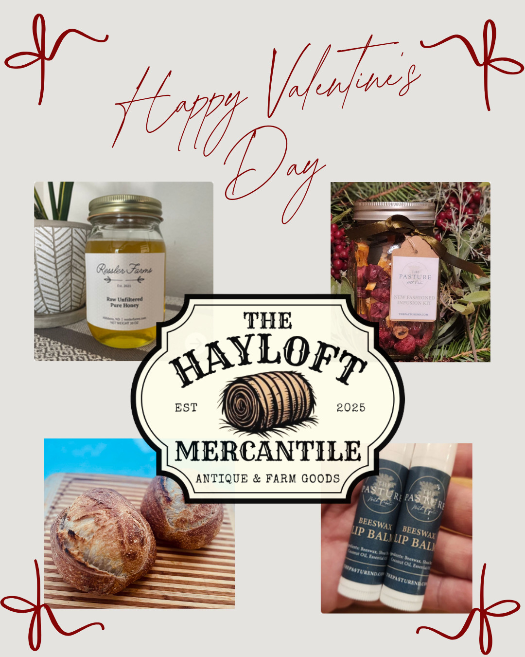 Local love makes the best Valentine’s gifts 💘
Build a custom Valentine’s gift basket with cozy, thoughtful goodies from local small businesses — made with love and meant to be shared.
Fill it with:
🍯 Local honey
☕ Fresh roasted coffee
💋 Lip balm & tallow cream
🥚 Farm-fresh eggs
🌿 Vanilla extract
🍸 Cocktail infusions
🥖 Fresh baked sourdough
⏰ Pre-orders due Wednesday, Feb 11 by 8 PM
📍 Friday pickup at Hayloft Mercantile
Shop small. Gift local. Love big ❤️
👉 Order now: https://hayloft-mercantile.localline.ca/shop-retail