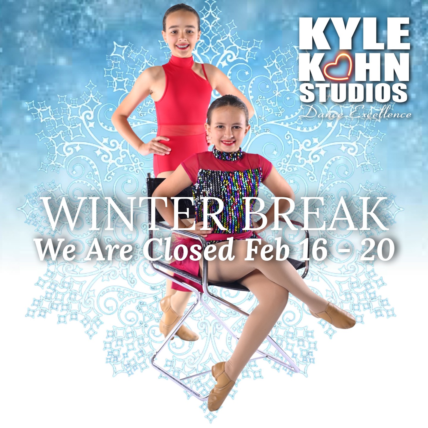 REMINDER - KKS IS CLOSED - WINTER BREAK FEB. 16th - 20th! Have an EXCELLENT Holiday Closure. Follow your KKS Studio Calendar for all Holiday Closure dates!