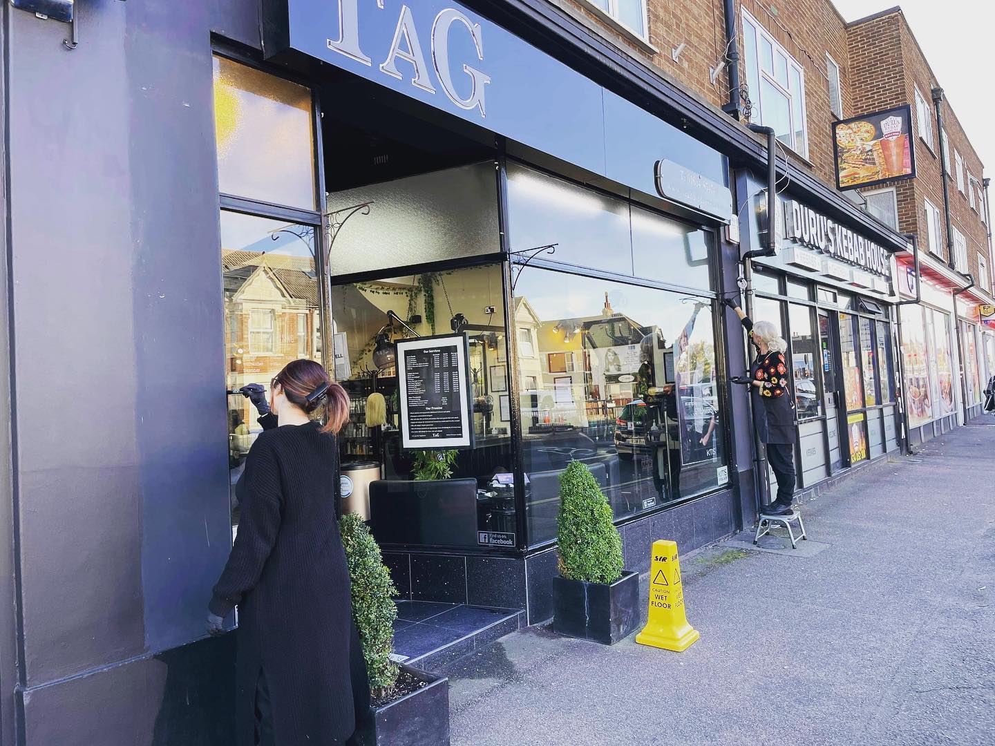 Day two of partnership and Salon facelift started!#salonowners #shopfront #getstuckin #notjusthair