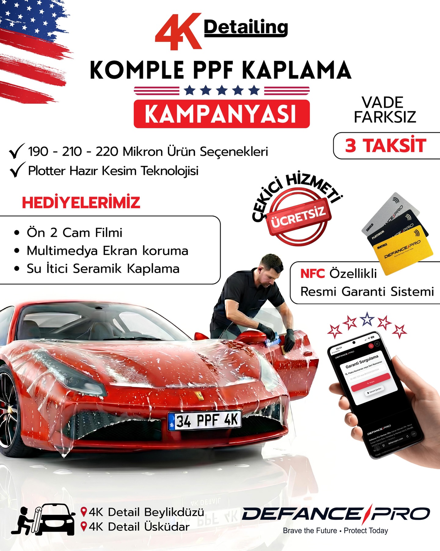 🚨 ARACINIZ HER YIL %15-20 DEĞER KAYBEDİYOR
Yeni aldığınız aracın 3 yıl sonraki değeri:
❌ Korumasız: %35 değer kaybı (boya hasarı, çizikler, matlaşma)
✅ PPF Korumalı: değer kaybı yok (fabrika kondisyonu korunur)
%35 fark = Onbinlerce TL kayıp. Kim ödüyor? Siz.
🛡️ DEFANCE PRO: AMERİKAN TEKNOLOJİSİ
Neden sıradan filmlerden 4 kat daha güçlü?
✓ 190-220 mikron kalınlık (market filmleri 160 -180)
✓ 7-10 yıl garanti (diğerleri 2-3 yıl)
✓ Taş darbelerini emer, delinmez
✓ Güneşle çizikler kaybolur (self-healing)
✓ NFC Dijital Garanti Kartı (Türkiye’de İLK)
🎁 ŞUBAT’A ÖZEL: YATIRIM KORUMA PAKETİ
Komple ( FULL BODY ) PPF Kaplama + 4 Hediye:
✅ Tampon-far dahil 360° Tam Koruma
🎁 *Ön 2 cam filmi* (3.500₺ değerinde)
🎁 *Multimedya ekran koruyucu*
🎁 *Ön cam seramik kaplama*(yağmur kaydırıcı)
🎁 *Bayiden ücretsiz çekici hizmeti* (toz değmeden getiriyoruz)
📍 İSTANBUL’UN EN BÜYÜK MERKEZİ (300+ Araç/Ay)
🏙️ Beylikdüzü: Yakuplu Mah. Hürriyet Bulv. (Petrol Ofisi İçi)
🏙️ Üsküdar: Kısıklı Mah. Alemdağ Cd. (Masaldan Plaza)
⚡ SON KONTENJANLAR - ŞUBAT DOLMAK ÜZERE
👇 Mesaj gönderin, aracınıza özel fiyat + müsait tarihler 30 saniyede gelsin
“Korumasız aracımı %35 düşük fiyata sattım. Keşke PPF yaptırsaydım.” - Mehmet B. / Tesla Model Y
#PPF #AraçKaplama #PaintProtection #LüksAraç #AraçKoruma