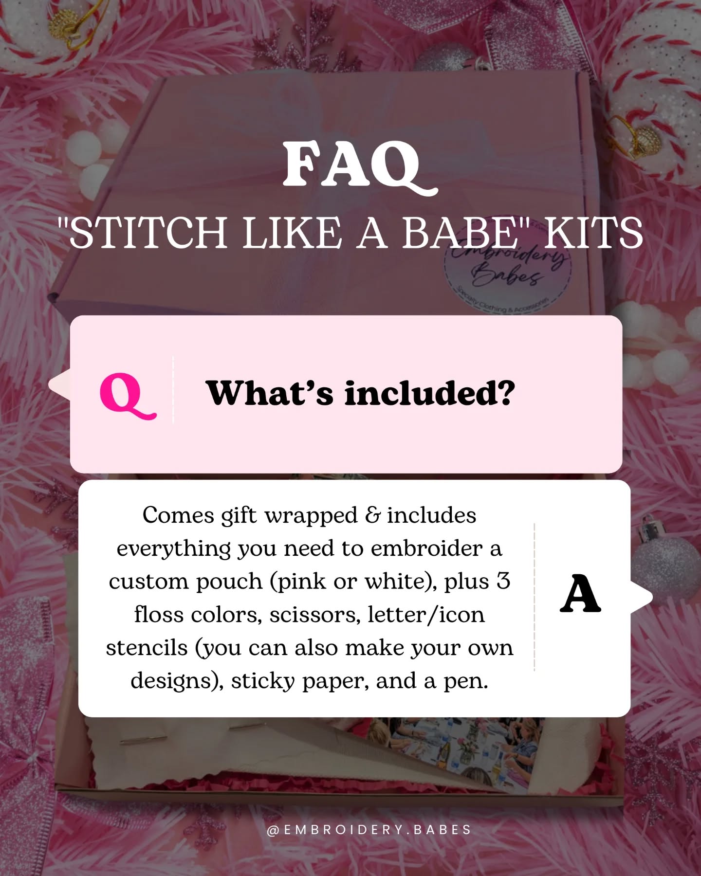 Not another box of chocolates. 💌🪡
This Valentine’s Day, give them something they can actually experience.
Our Stitch Like a Babe kits are the at-home version of our bestselling embroidery workshops — complete with step-by-step video tutorials, beginner-friendly instruction, and everything needed to create a custom embroidered pouch.
It’s cozy.
It’s creative.
It’s the kind of gift that turns into a new hobby.
Perfect for:
• Girls’ nights in
• Mother/daughter time
• Teachers + grandmas
• New moms
• Anyone craving a self-care craft afternoon
💗 Order by 2/9 to have your kit ship by 2/10
💗 Local to Bergen County? Pick up in Haworth to guarantee it’s ready for 2/14
Valentine’s Day is Saturday. Don’t wait.
Shop at embroiderybabes.com
#EmbroideryBabes #ValentinesGiftIdeas #BergenCountyNJ #NJSmallBusiness #CreativeGift