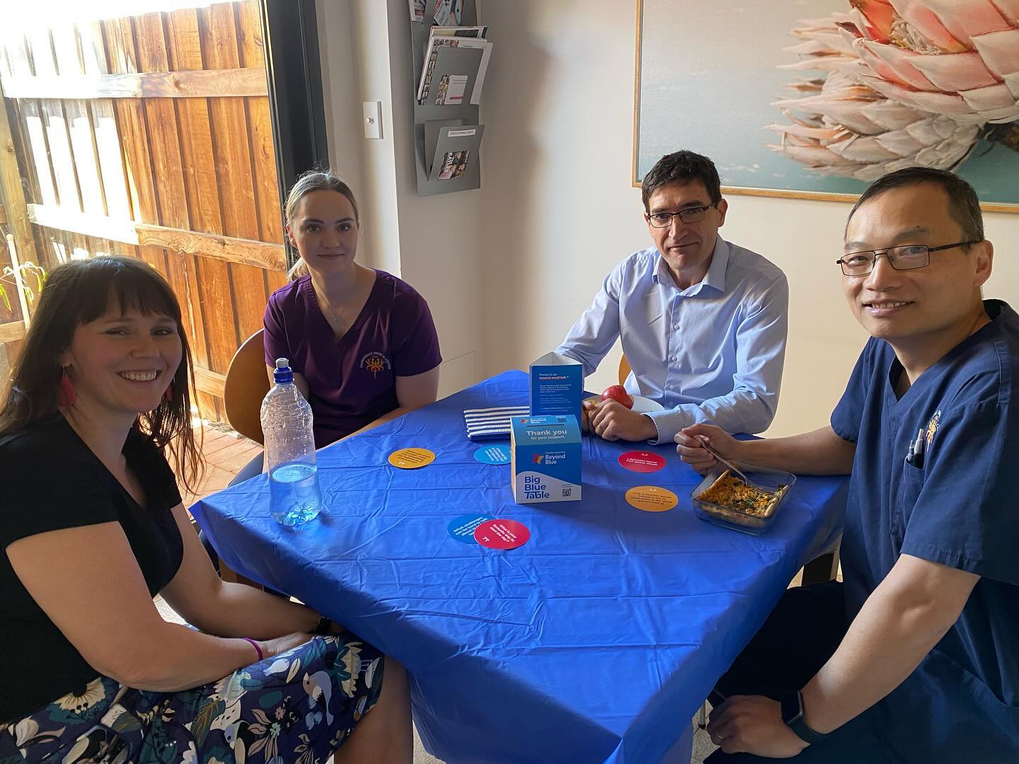 Big Blue Table; table conversations by Beyond Blue!