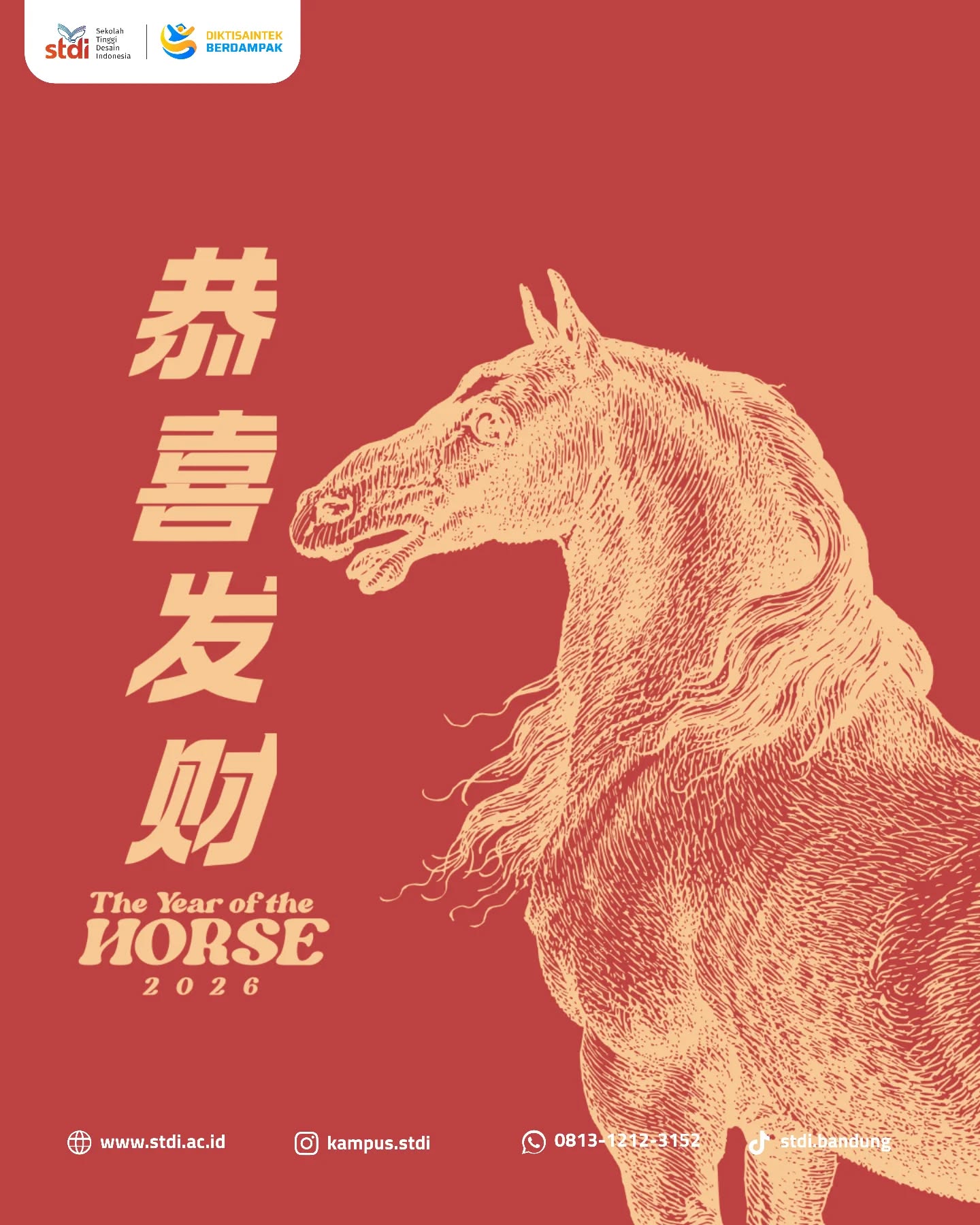 Di tahun yang baru ini, semoga setiap ide bertumbuh jadi karya, setiap proses membentuk karakter, dan setiap langkah membawa kita lebih dekat pada mimpi.
Mari sambut Tahun Baru Imlek dengan semangat kolaborasi, keberagaman, dan kreativitas tanpa batas.
š§§ Xin Nian Kuai Le
ā Sekolah Tinggi Desain Indonesia