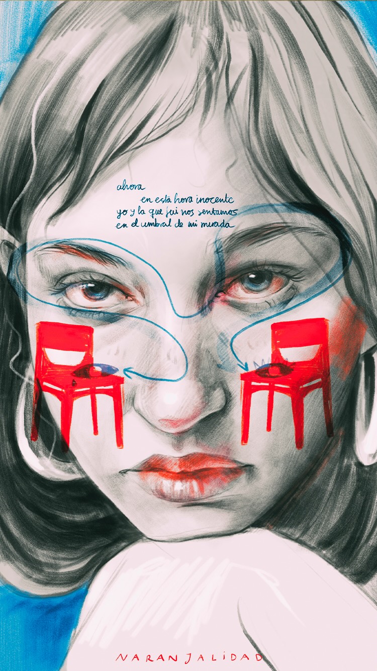 Un dibujo rápido, de nuevo, ilustrando a Alejandra Pizarnik ❤️
“Ahora,
en esta hora inocente
yo y la que fui nos sentamos
en el umbral de mi mirada”
#illustration #art #naranjalidad #dibujo #poetry