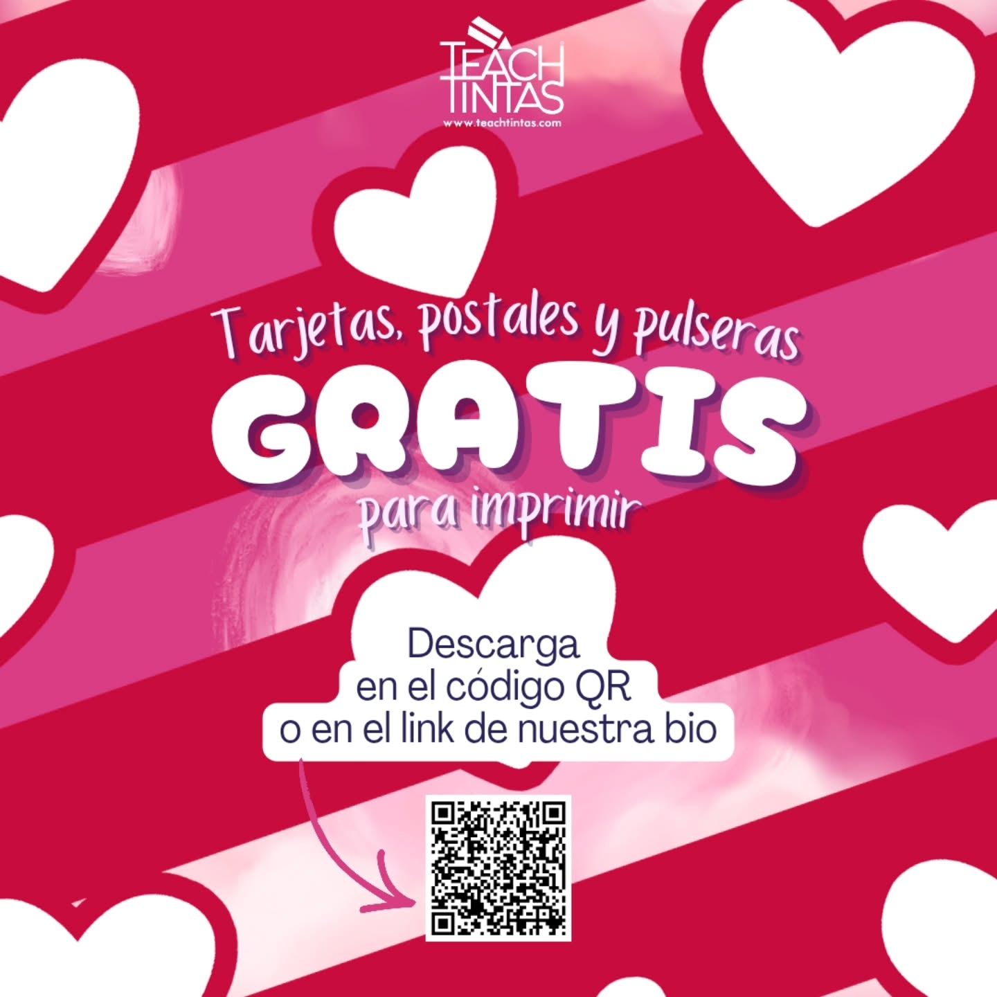 💖 ¡Imprimibles GRATIS solo hoy!
Postales, tarjetas y brazaletes por el Día del Amor y la Amistad 💌✨
Escanea el código QR para descargar 📲
👉 Síguenos en Teachers Pay Teachers 🎒💕
#DíaDelAmorYLaAmistad #SanValentín #MaterialGratis #Imprimibles #Docentes