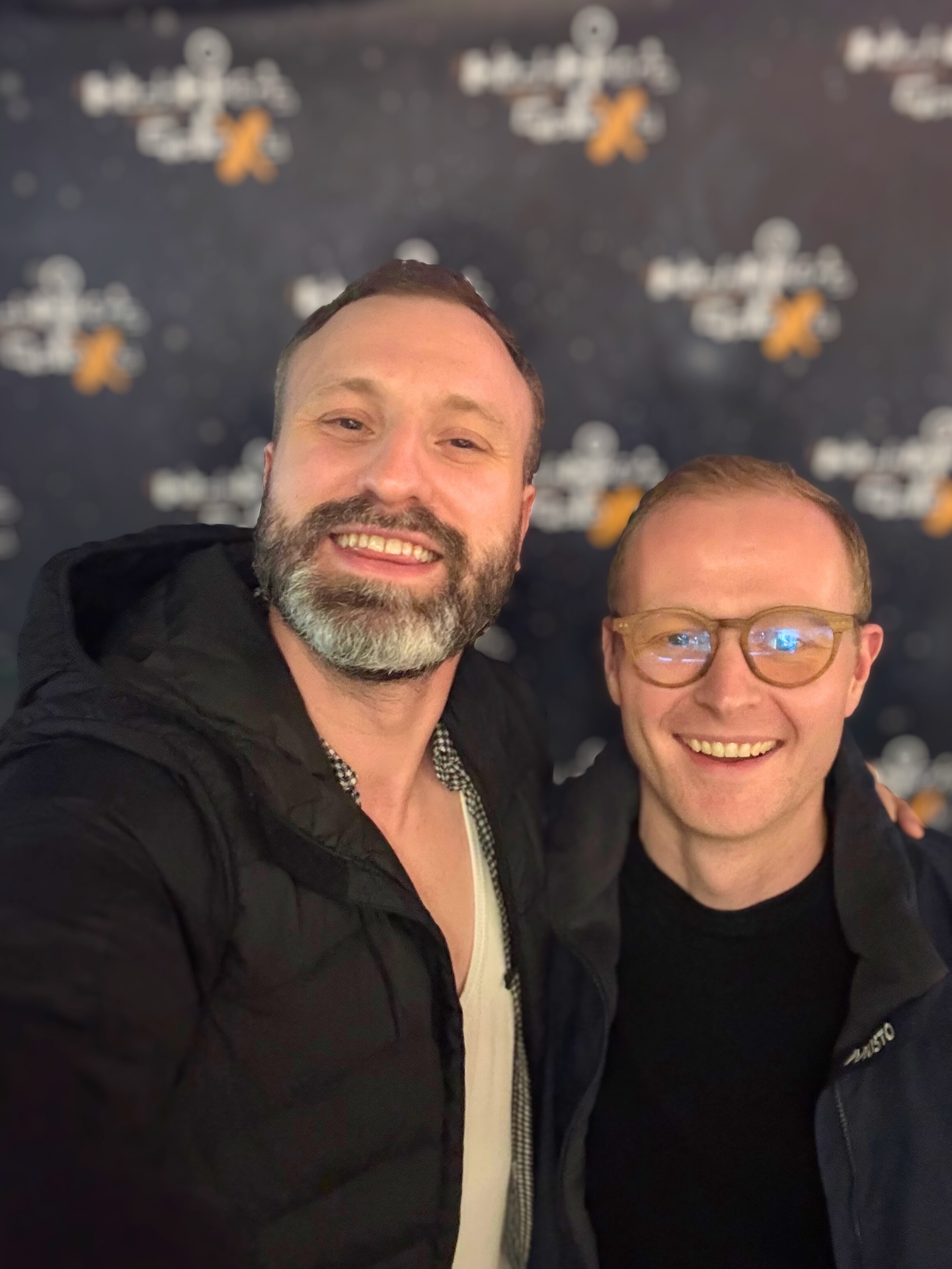 We look really happy but that may was mostly relief that it was over. The Hitchhikers Guide To The Galaxy was one of the single worst theatrical experiences I’ve ever been to in my life! Full review in progress. It closes this weekend… have you seen it?