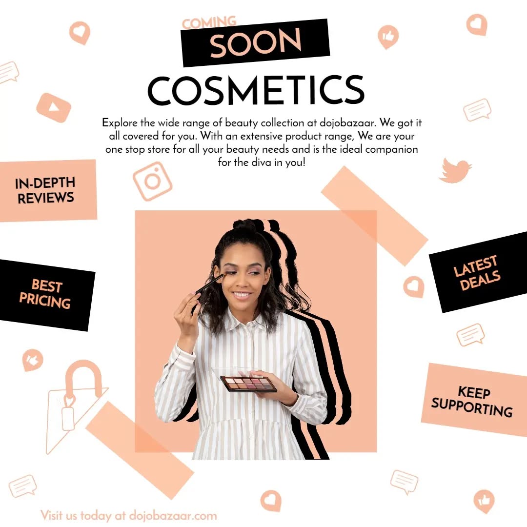 Cosmetics
COMING SOON
Soon to explore the wide range of beauty collection at dojobazaar.com
We got it all covered for you💃
With an extensive product range, we are your one stop store for all your beauty needs and is the ideal companion for the diva in you...
#beauty #beautytips #beautyproducts #beautymakeup #beautiful #dojobazaar #trendingreels #trending #indiasonlinebazaar #viral #viralvideos #viralreels #recent4recent #onlineshopping #onlinestore #fashion #fashionstyle #fashionweek #weekend #sale #free