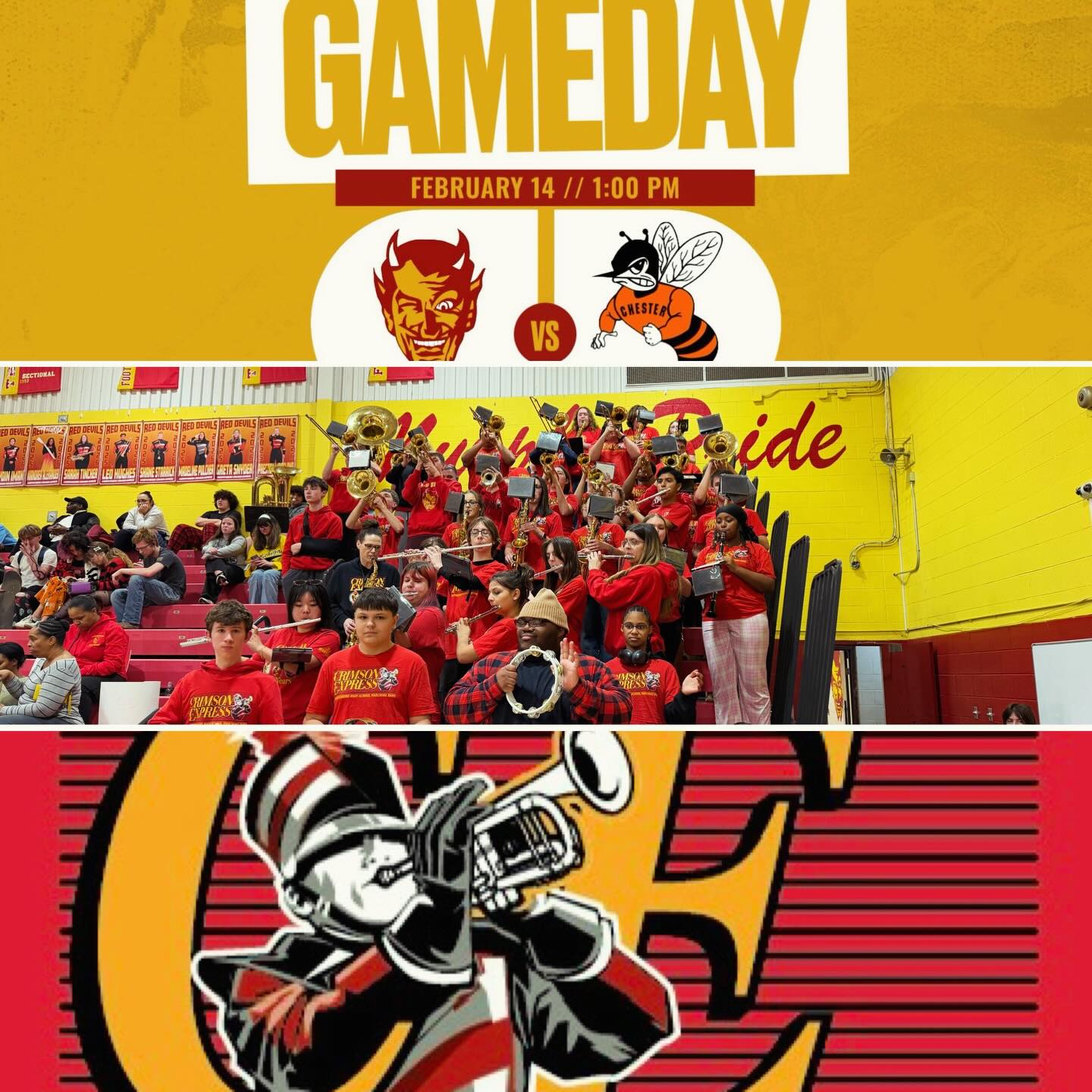 Last Pep Band Game in Memorial Gym for our section. We're moving to the new Arena next season above the Inferno student section. Can't believe the memories we've made here. Come support the Red Devil Basketball team and the Pep Band today at 2:15 PM.