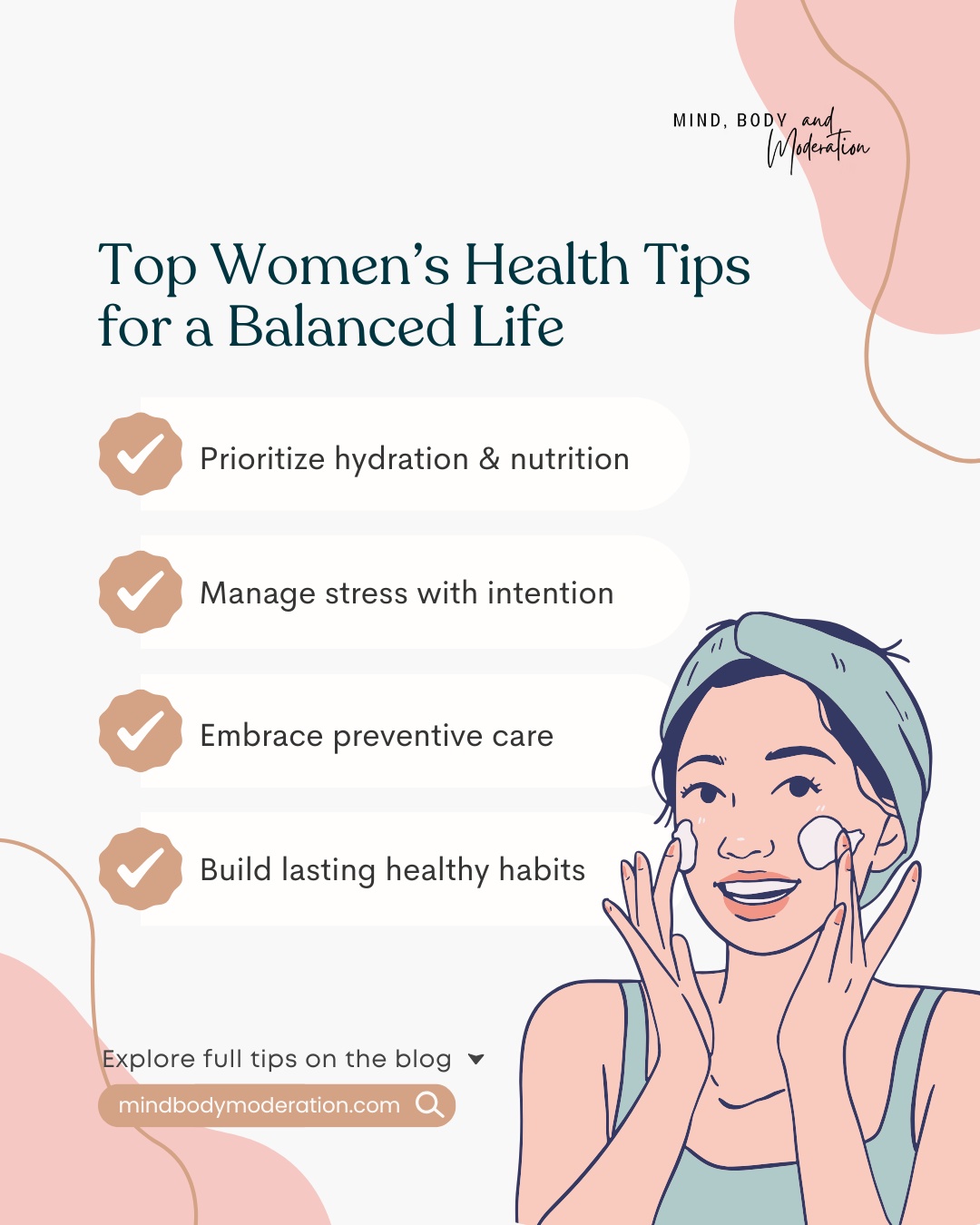 A balanced life isn’t accidental, it’s intentional. 🌿 From nutrition + hydration to stress management, preventive care, and long‑term wellness habits, these core pillars support your health from the inside out.
Healthy living isn’t a sprint—it’s a rhythm. Let’s make it nurturing, sustainable, and empowering.
👉 Get the full guide:
https://www.mindbodymoderation.com/post/top-women-s-health-tips-for-a-balanced-life
#WomensHealth #BalancedLife #HealthTips #MindBodyModeration #HolisticWellness #NutritionAndHydration #StressManagement #PreventiveCare