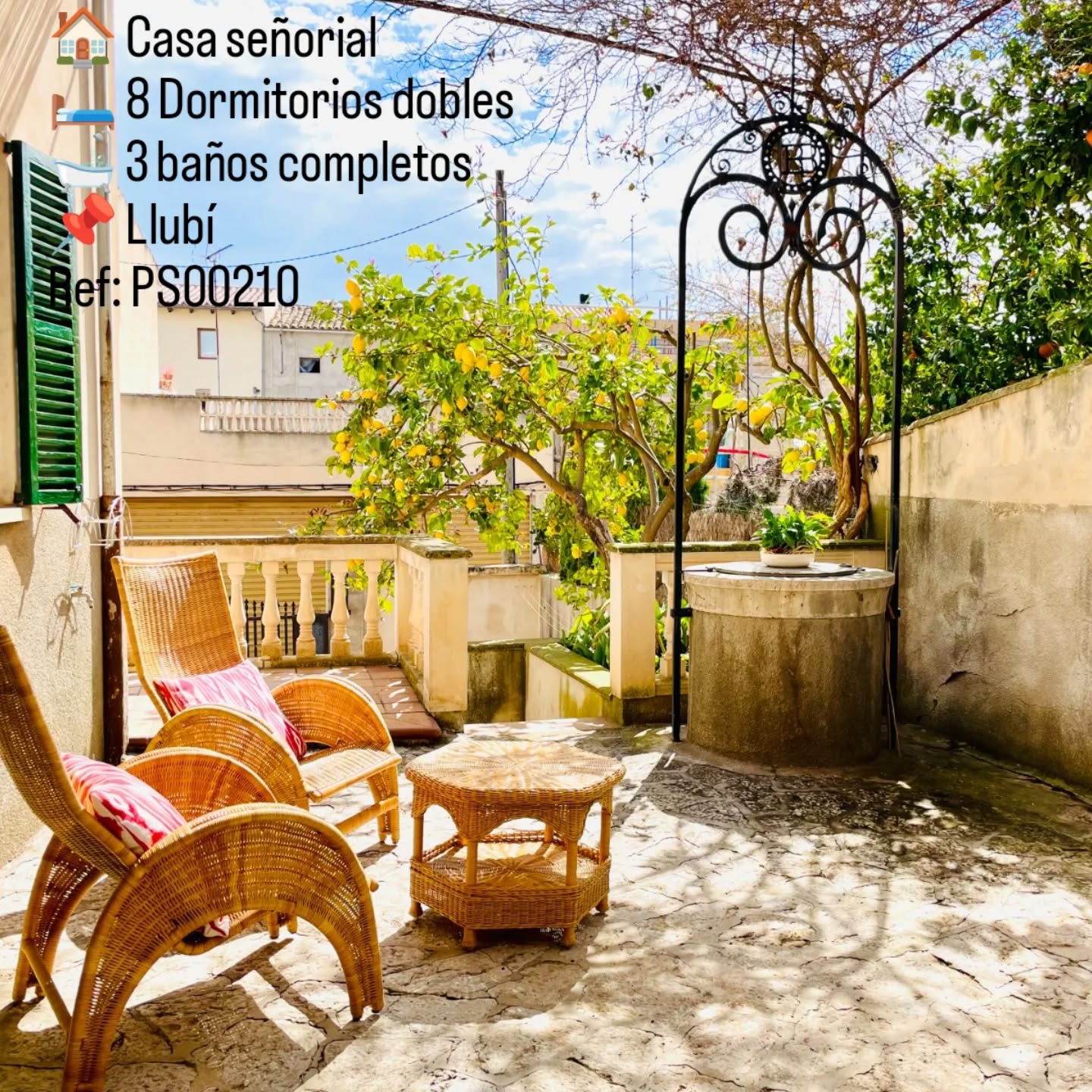 🏛️ Casa señorial mallorquina en el corazón de Llubí
Tres plantas llenas de historia y carácter ✨
336 m² con acceso desde dos calles, ideal para crear un proyecto único con infinitas posibilidades.
Tradición, encanto y versatilidad en un solo lugar.
📍 Llubí | Mallorca
🏛️ Majestic Mallorca House in the Heart of Llubí, Mallorca
Three floors full of history and character ✨
336 m² with access from two streets, ideal for creating a unique project with endless possibilities.
Tradition, charm and versatility in one exceptional property.
🏛️ Mallorquinisches Herrenhaus im Herzen von Llubí
Drei Etagen voller Geschichte und Charakter ✨
336 m² mit Zugang von zwei Straßen – ideal, um ein einzigartiges Projekt mit unendlichen Möglichkeiten zu verwirklichen.
Tradition, Charme und Vielseitigkeit vereint in einer besonderen Immobilie.
#PrestigeSpain #Mallorca #realestatemallorca #inmobiliariamallorca #luxuryrealestatemallorca