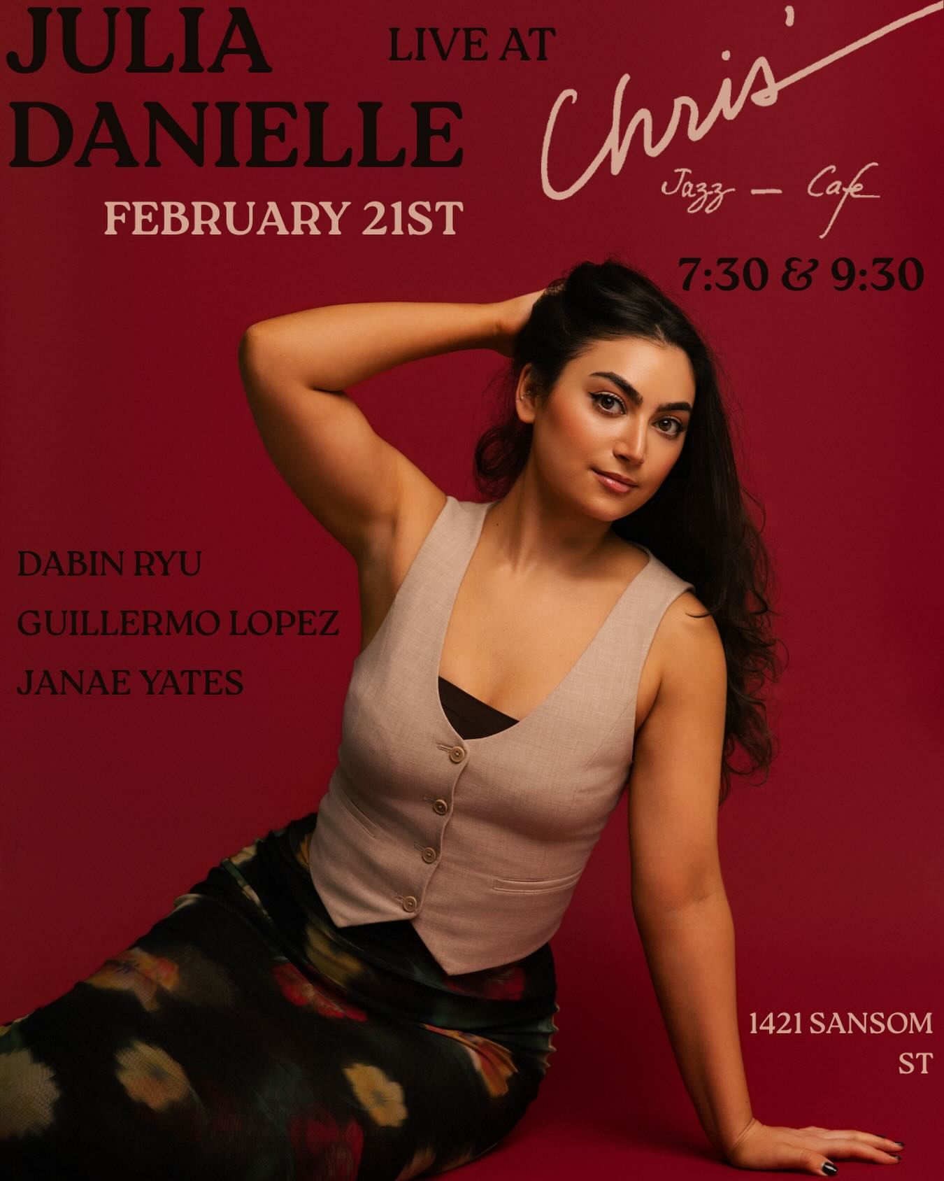 Philly!! I can’t wait to make my way back to @chrisjazzcafe 💃🕺 I’m excited to debut some new music with this incredible band, you’re not gonna want to miss this one !
#livejazz #phillyjazz #jazzband #jazzvocalist #juilliard
