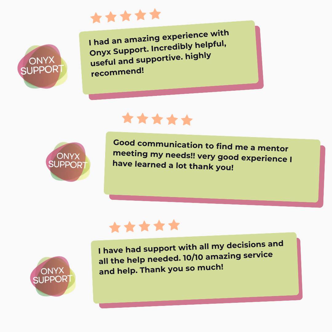 Every day, we have around a thousand mentors, tutors, and specialist NMH support workers show up for students who are navigating university alongside a mental health condition or disability. Sometimes that support is in a moment of crisis. Sometimes it’s a hand through deadlines, anxiety, brain fog, or burnout. And sometimes it’s simply being there, helping academic life feel possible again.
What never changes is our why: removing barriers to learning, supporting students on the hardest days, and helping them access and succeed at university.
Reading feedback like these reminds me why we do what we do, and just how powerful compassionate, skilled support can be for someone’s future. 💛💛
#DSA #DSASupport #Support #Students #OnyxSupport #University