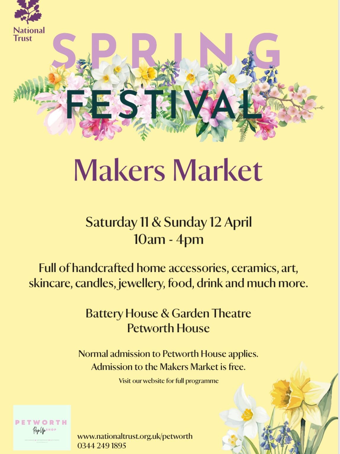 Save the Date! ๐๏ธ๐ธ๐ท๐บ๐๏ธ
Here is something to brighten up everyoneโs week and to add to the diary! ๐๐
We are more than pleased to announce we will be hosting our 3rd Spring Makers Market in partnership with our friends @petworthnt on the 11th & 12th April 2026 as part of their spring festival ๐บ
This is such a lovely day out, as not only do you get to shop and eat from our carefully curated selection of amazing makers and food vendors, but you will also get to enjoy the Spring festivities alongside our Market, as the pleasure gardens will be in full swing Spring Bloom! ๐ท๐ธ๐บ
So, grab those diaries, tell your friends and get arranging a beautiful Spring Day Out! ๐ธ๐ท๐บ๐๏ธ
The market is completely FREE to attend (however, normal admissions will apply should you wish to visit inside the main house) @petworthpopup @petworthnt