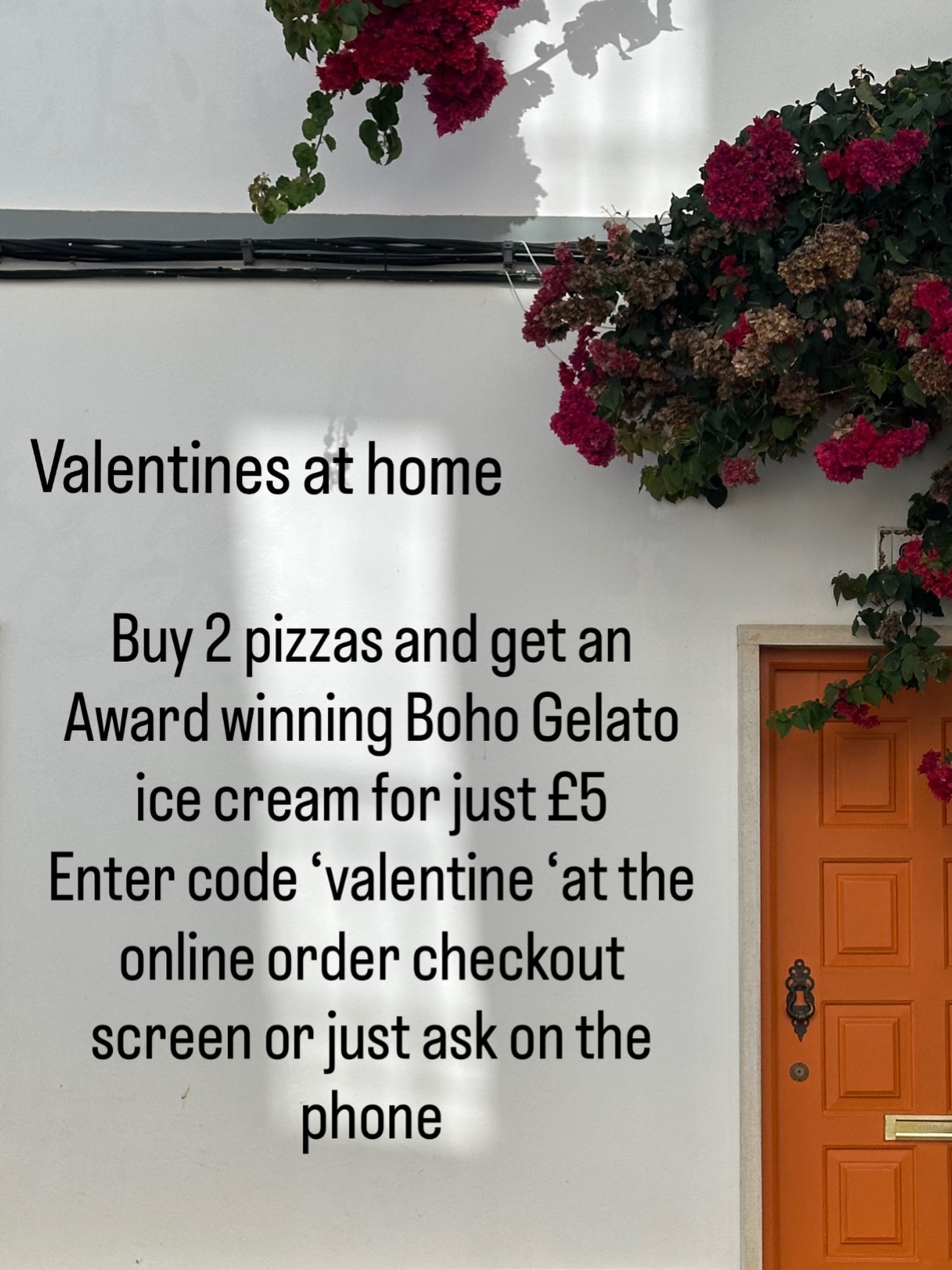 Valentines at home š
To use the code you will need to add the pizzas and the ice cream to your basket and then add the code.
To order over the phone call 01273699082 (Brighton) or 01903202026 ( Worthing)
#brighton #worthing #valentinesday #pizza