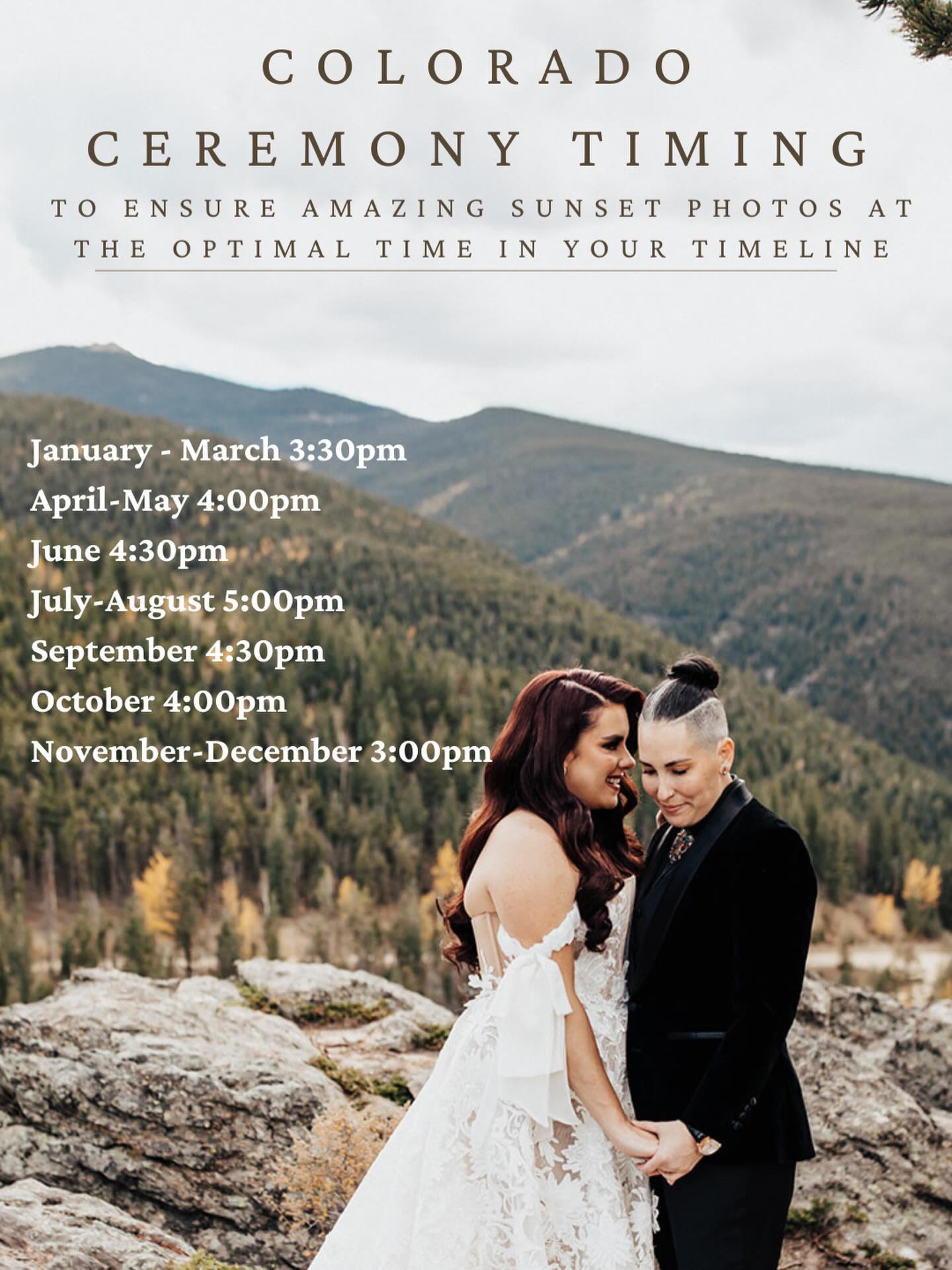 Colorado 🌅 sunsets move a lot throughout the year.
That’s why ceremony timing matters more than most couples realize.
Planning your ceremony around sunset means:
- better lighting
- warmer tones
- more relaxed portraits
-a timeline that actually flows
This is one of those details we always dial in early— so you can stay present and enjoy every moment 🤍
Save this for later if you’re planning a Colorado 🏔️ wedding. #weddingplanning #weddingtimeline #weddingtips #weddingeducation #weddinginspo
Photo: @_gracegatto