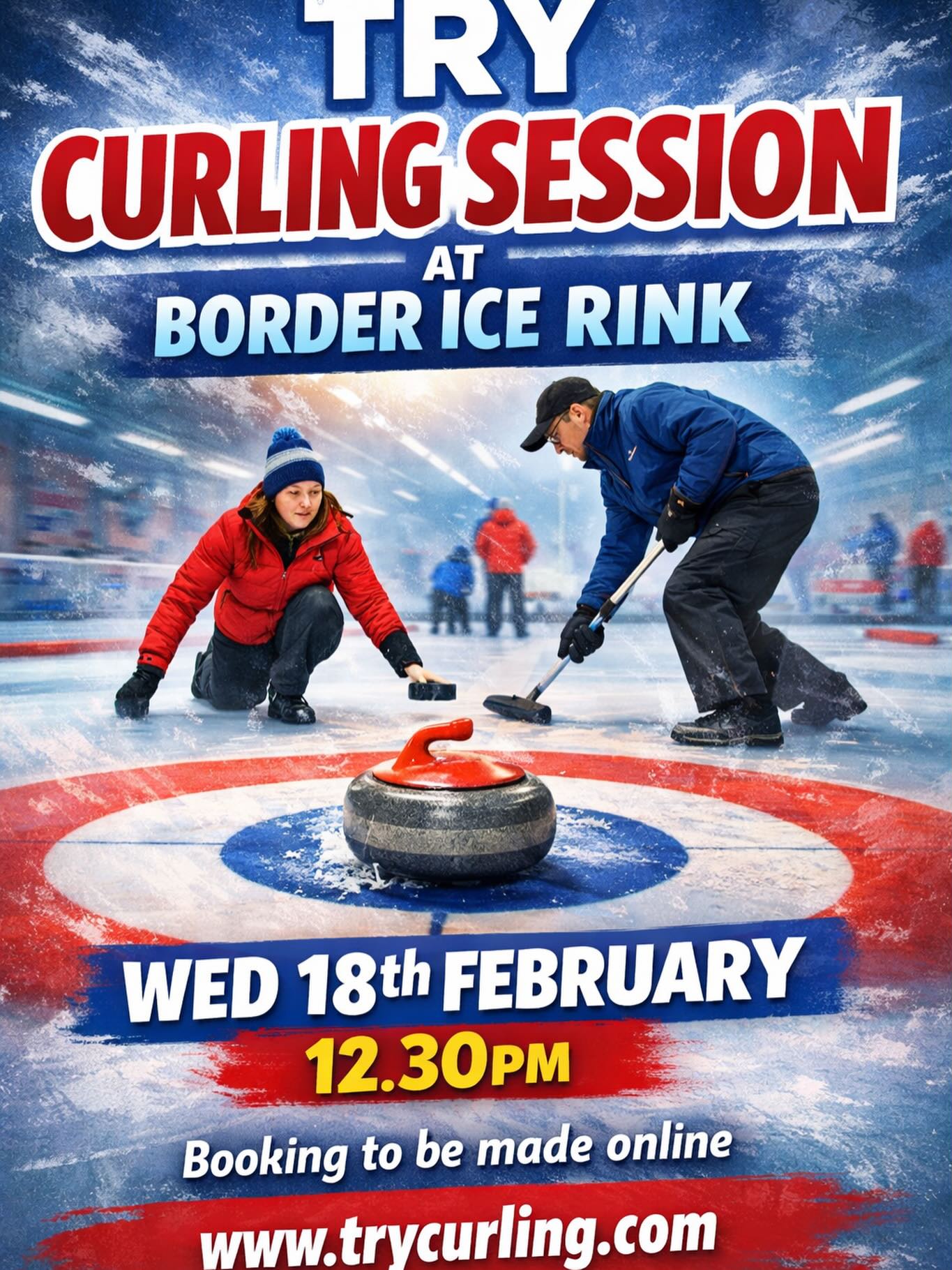 🥌🥌🥌🥌
Have you been inspired by the Olympics and think Curling might be for you 🤔
Why not sign up for a Try Curling session at Border Ice Rink.
Places can be booked online only at
www.trycurling.com
There are a few different dates, 18th, 21st, 24th and 25th February
🥌🥌🥌🥌