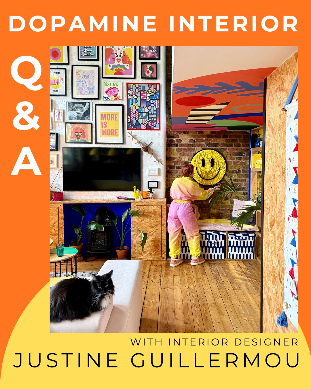 2026 will be the year of collabs and new friendships.
And Iām starting in full colours with Justine Guillermou aka @rainbow.shaker (and @thecolourfuldairy ) a fellow French creative based in East London whoās as obsessed with Dopamine interiors and art as I am.
No wonder we got on so well!
We chatted about designing for happiness⦠and how a home can feel like a mood-boosting mixtape.
šØš”āØ
In this Q&A, a few takeaways I loved:
š Memory is a design tool: colour can teleport you to a holiday, a childhood room, a feeling of safety or freedom.
š§ Design that supports who you are reduces friction, stress and fatigue.
š§© Subtle personal references and story-objects can make a space feel grounding, not just ādecoratedā.
Read the whole blog on my website.
From now on, Iāll be sharing a blog post or Q&A with a person I worked with or who works in a field that has a link with my passions (art, interior, architecture, nostalgia, childhood, dopamine etc.) every 2 weeks.
Itās bringing so much fuel to my creativity to meet and chat with people in these fields and I hope it is also interesting to you.
š Iāll post snippets here on Instagram and the full read on my website (katvandalart.com, link in bio).
Want to make sure you donāt miss the next one?
š Sign up to my newsletter (also via link in bio or DM your email address now)
And go follow Justine for a serious colour vitamin shot šš„
#interiordesigninspiration #dopaminedecor #colourfulhome #londoninteriors creativehomes