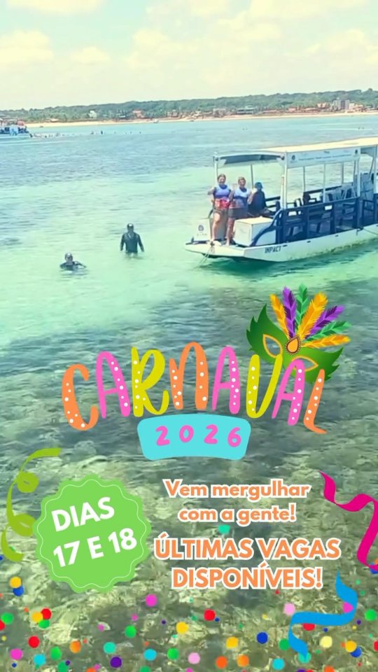 Vem pro nosso bloquinho recifal! Reserve já sua vaga! Ainda temos vagas disponíveis para este carnaval!
Reserve através da nossa DM ou WhatsApp (83) 991388380
#carnaval2026 #joaopessoa #mergulhorecifal #piscinasnaturaisdoseixas #pontadoseixas