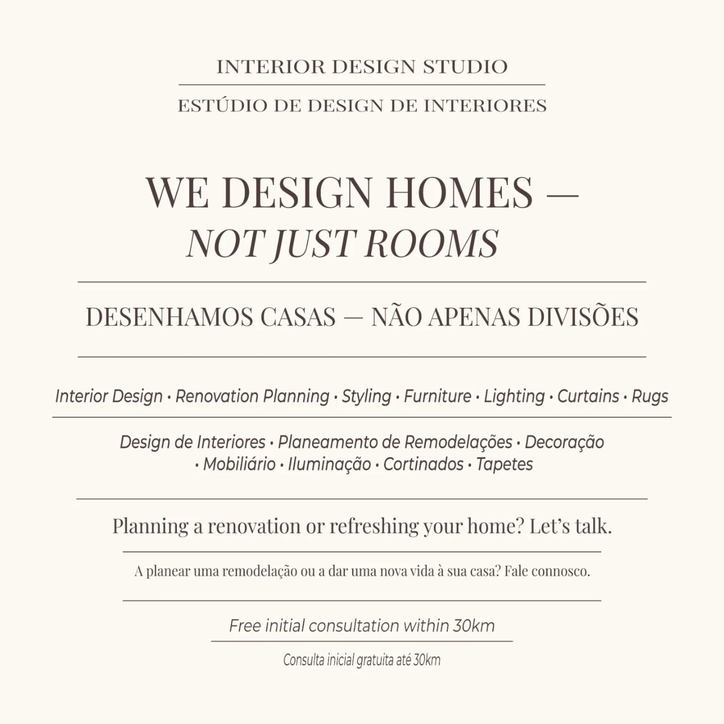 Interior design services in Portimão. Contact or visit us today to find out more 📞📧