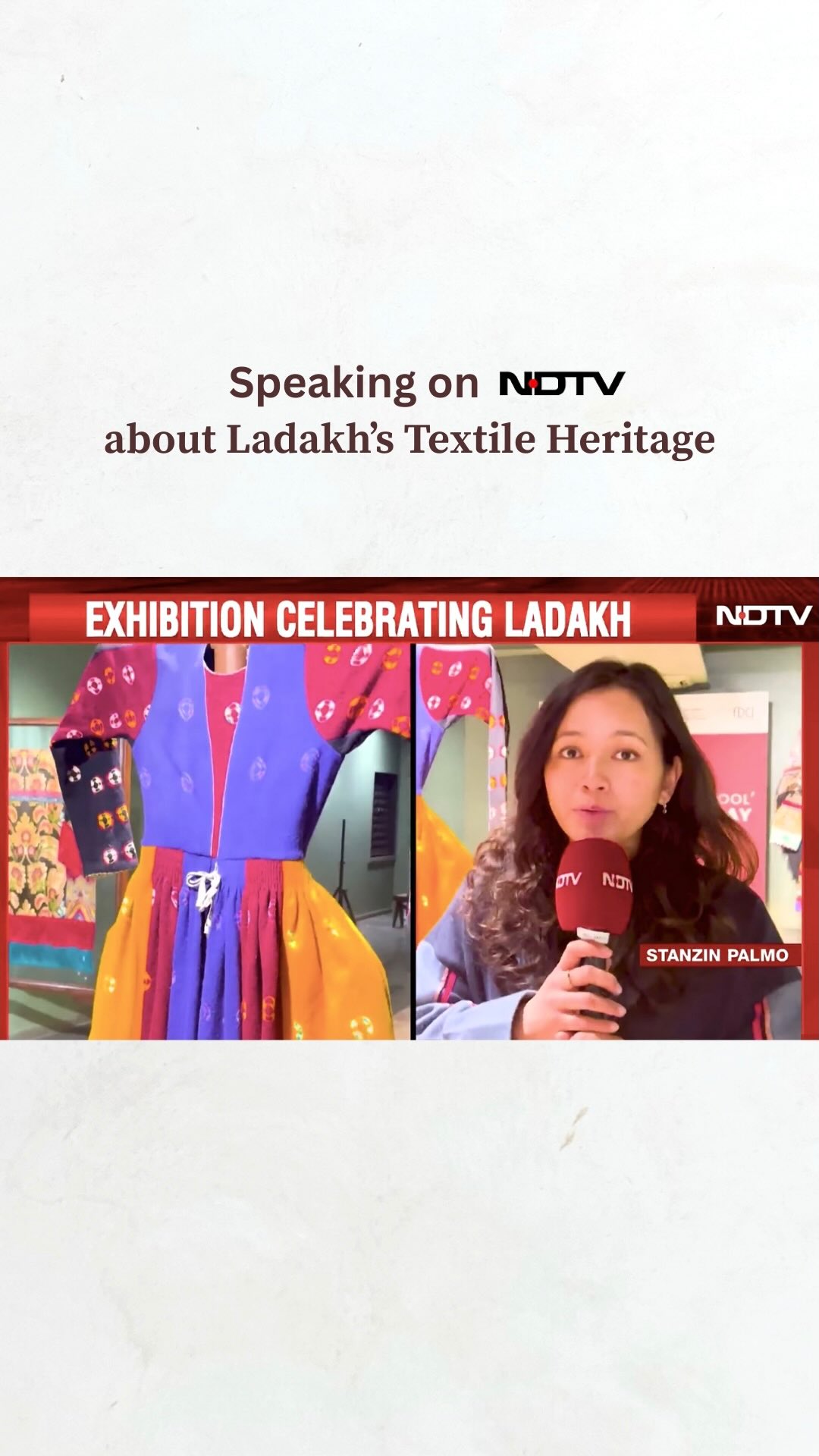 ༄ 𝗧𝗵𝗶𝗴𝗺𝗮 𝗶𝘀 𝗮 𝟭𝟬𝘁𝗵-𝗰𝗲𝗻𝘁𝘂𝗿𝘆 𝘁𝗲𝘅𝘁𝗶𝗹𝗲 𝗼𝗳 𝗟𝗮𝗱𝗮𝗸𝗵.
-
It’s earliest evidence in the ceiling paintings of the Sumsteg Temple at Alchi Monastery.
Though the technique is still used locally for garments and accessories, it is slowly being neglected.
-
Speaking on NDTV about the revival of Thigma and how introducing it into our collections helps keep this living heritage relevant, visible, and alive.
-
#Thigma #ladakhtextiles #NDTV #TextileRevival #zilzom