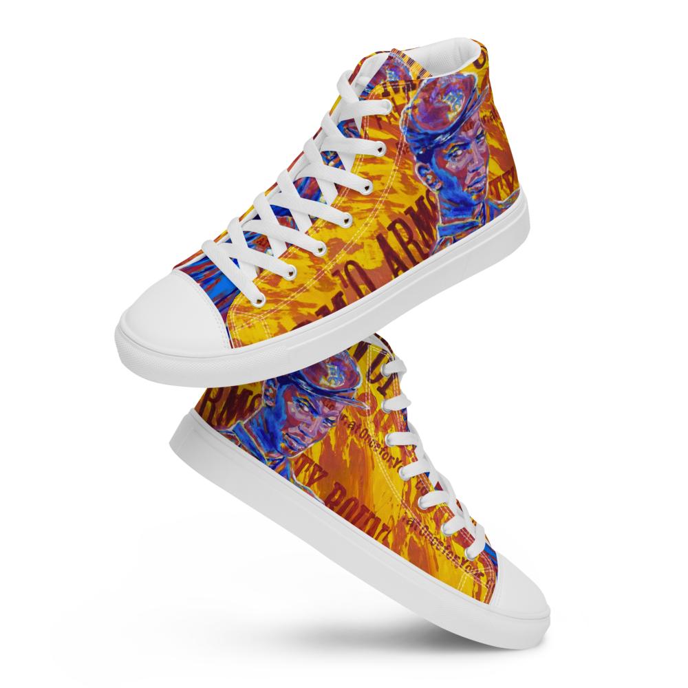 I make limited edition sneakers that start conversations, pairing my original compositions with the ‘Freedom Fighter’ sneakers. I mix colorful, historical paintings with apparel and shoes. I use my compositions to create clothing with beauty and meaning, highlighting origin and history, not just looks. Handmademade to fit all size feet 🔥🖼️👟🪧
#TyRawls #CollectorSpotlight #ArtShelves #CulturalStyle #CuratedHome #ArtAndFashion #SocialJusticeArt #LimitedEdition