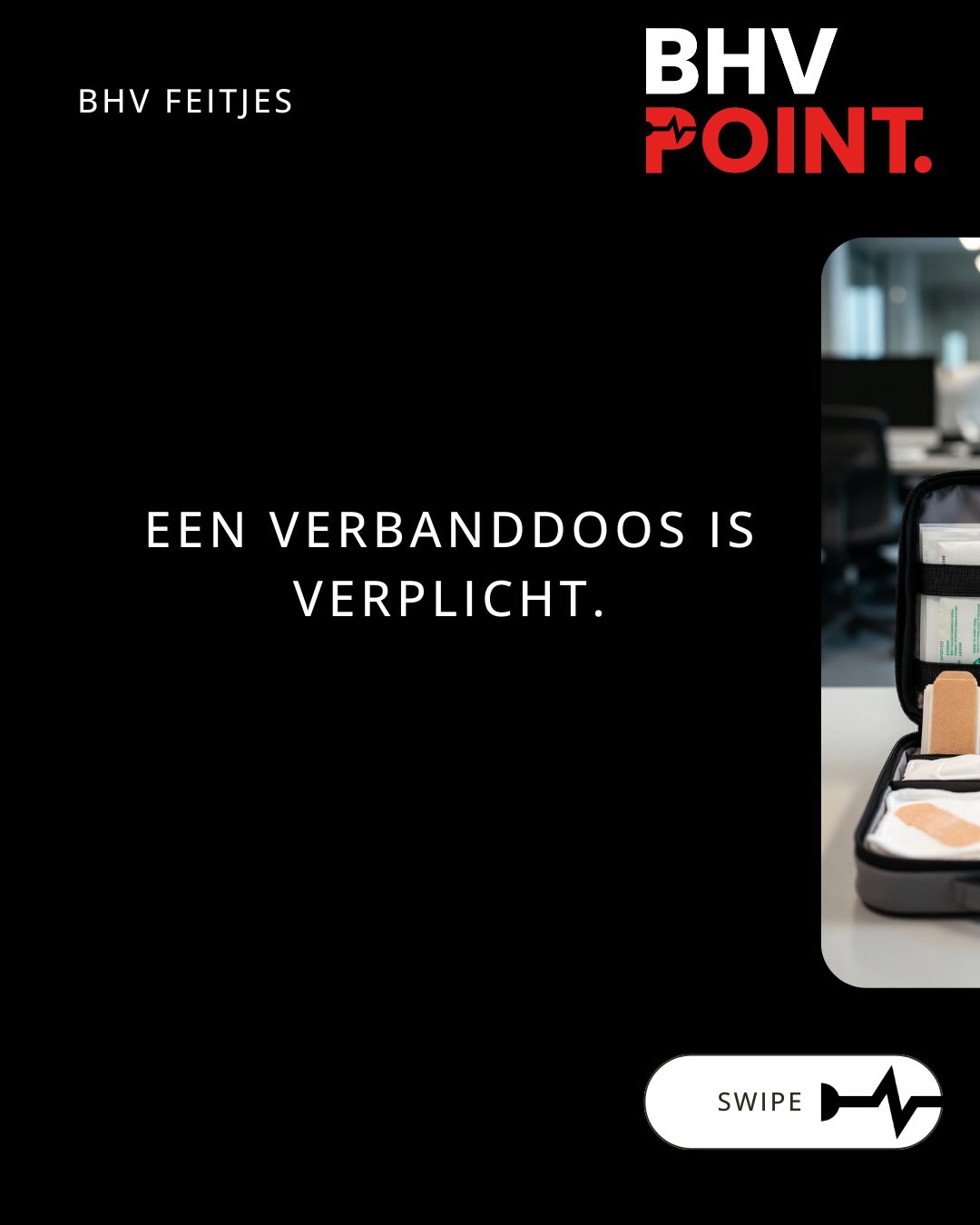 Een verbanddoos is VERPLICHT.
Ja, echt. Volgens de Arbowet moet elke werkgever “doeltreffende hulpverlening bij ongevallen”
regelen.
En dat begint met een goedgevulde, up-to-date verbanddoos. Geen halflege doos uit 2017. Geen “we hebben wel wat pleisters in de la”. Want als er iets gebeurt en er is geen verbanddoos….
dan ben je als werkgever aansprakelijk.
Boete? Ja. Erger nog: een collega die niet goed geholpen kan worden.
Wanneer heb jij voor het laatst jullie verbanddoos gecontroleerd?
Vol? Up-to-date? Goedgekeurd?👇
#veiligheid #safetyfirst #bedrijfshulpverlening #BHV #ehbo