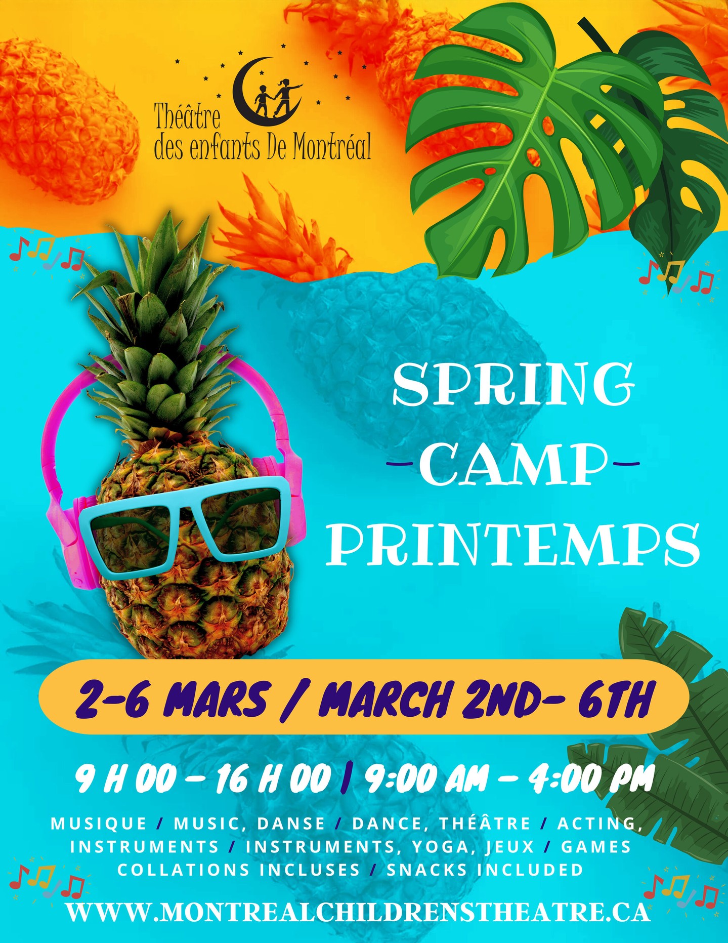 🌼 Camp de printemps | Relâche scolaire
Bouger, créer, jouer et s’exprimer sur scène. Notre camp de printemps transforme la semaine de relâche en une expérience artistique mémorable.
👧🧒 Pour enfants et ados
🎭 Encadrement par des instructeurs expérimentés
📍 Théâtre des enfants de Montréal
👉 Tous les détails et inscription / 👉 Full details and registration
https://www.qidigo.com/u/Montreal-Childrens-Theatre/activity/27611/session
🌼 Spring Camp | Spring Break Fun
Move, create, play, and perform. Our Spring Camp turns spring break into an unforgettable theatre experience.
👧🧒 For kids and teens
🎭 Led by experienced instructors
📍 Montreal Children’s Theatre
#CampDePrintemps #SpringCamp
#CampTheatre #TheatreCamp
#ArtsDeLaScene #PerformingArts
#CampCreatif #CreativeCamp
#TheatrePourEnfants #KidsTheatre
#JeunesseCreative #CreativeYouth
#RelacheScolaire #SpringBreak
#MCT #TEM
#TheatreDesEnfantsDeMontreal #MontrealChildrensTheatre
#MontrealFamilies #MontrealKids #MontrealParents