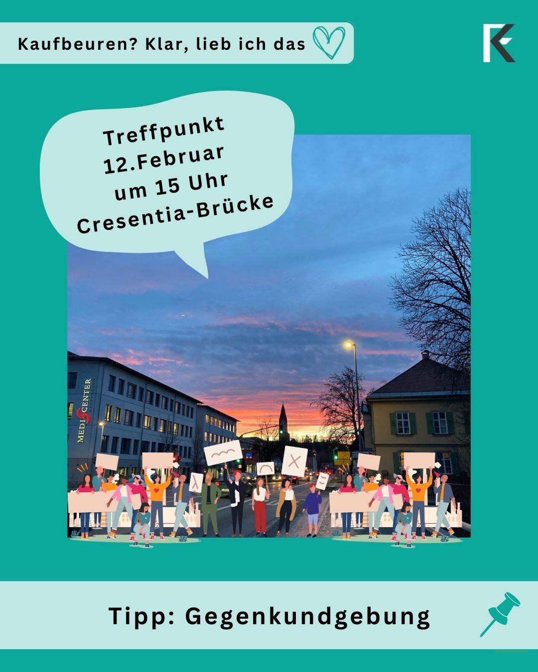 Kaufbeuren, wir sehen uns auf der Straße ✊🌈
Am 12. Februar kommt AfD-Bundeschef Tino Chrupalla in die Stadt. Wir setzen ein klares Zeichen dagegen: laut, bunt & friedlich.
📍 15:00 Uhr · Crescentia-Brücke
Lasst uns so zusammen den Wunsch aus unserem Wünschekasten „Ich wünschen mir, dass wir uns alle treffen“ erfüllen 🌈
Wir sehen uns am Donnerstag!
#generationkf #generationkftipp #gegenrechts #kaufbeuren #keinplatzfürrechtehetze