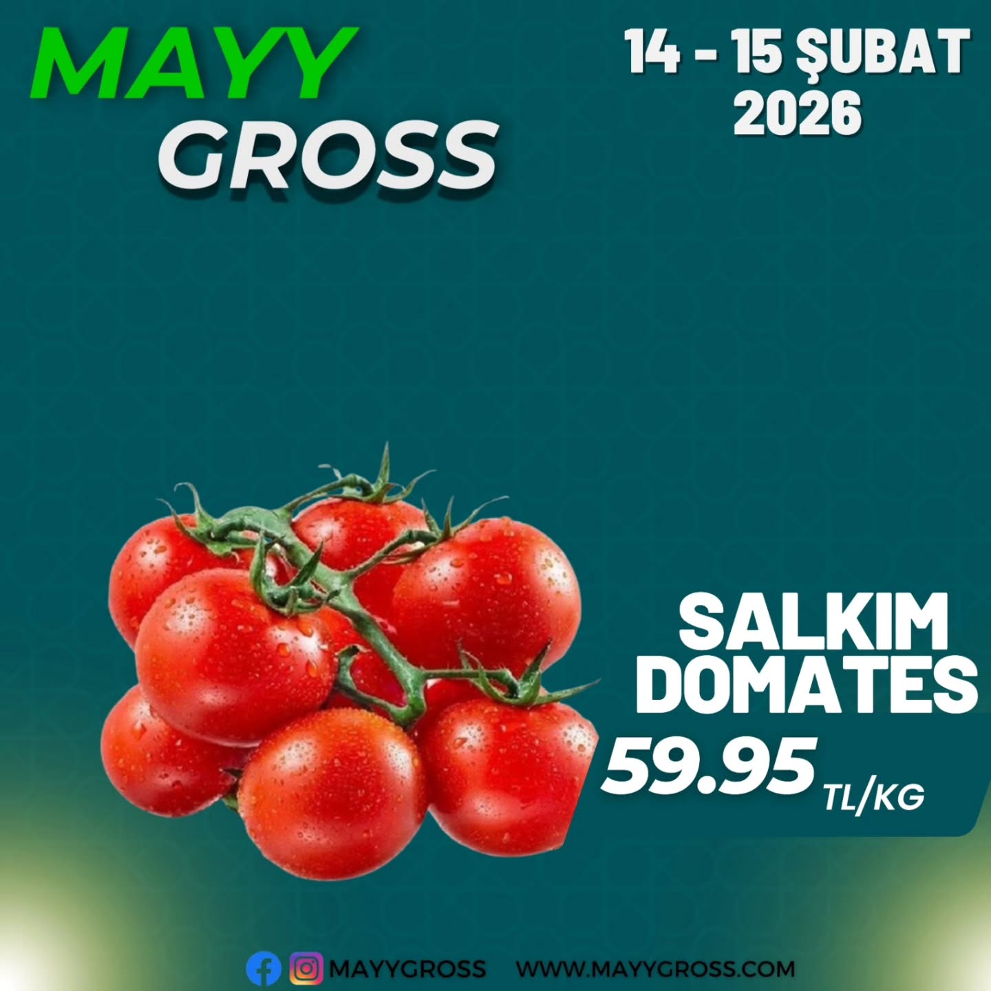 14-15 ŞUBAT 2026
Kalite ve uygun fiyat kampanyamızla sizleri bekliyoruz.
Tazeliğin ve avantajlı alışverişin adresi MAYY GROSS’a davetlisiniz.
#kırşehir #kaman #manav #mucur#takipçi